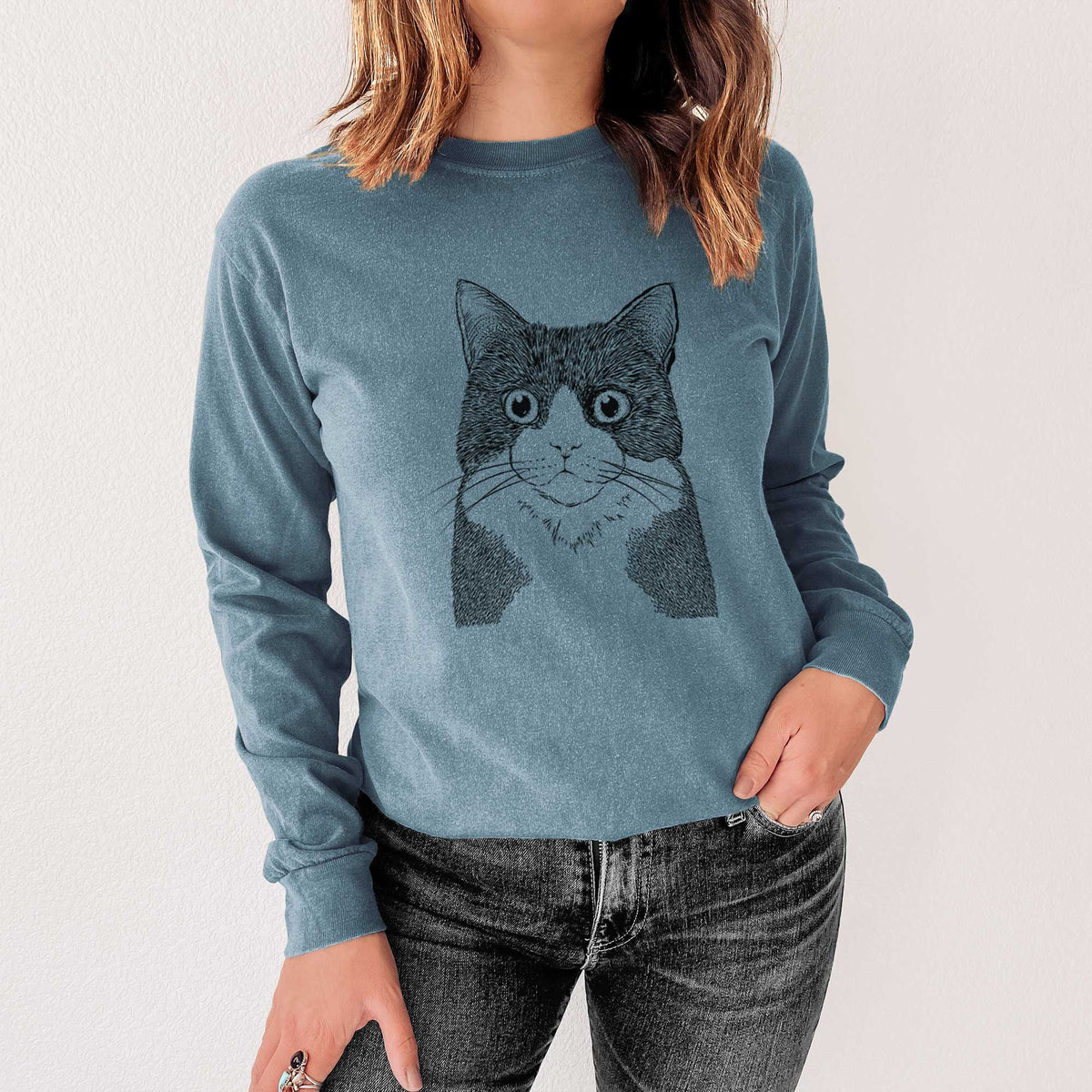 Bare Tux the Tuxedo Cat - Heavyweight 100% Cotton Long Sleeve