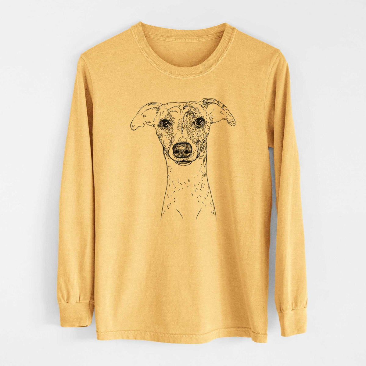 Bare Twiggy the Whippet - Heavyweight 100% Cotton Long Sleeve