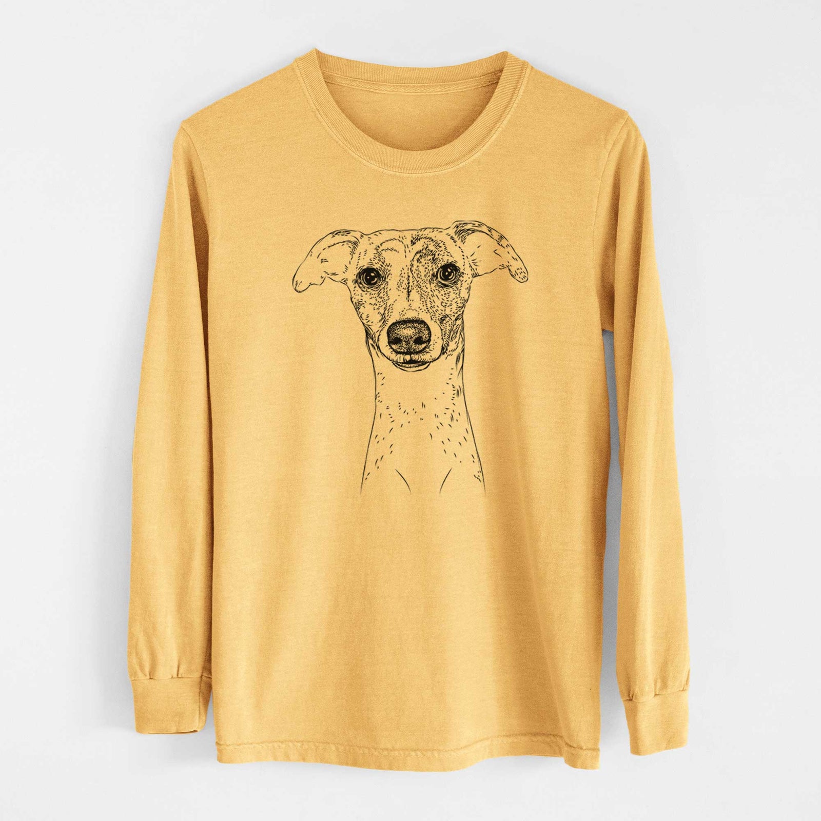 Bare Twiggy the Whippet - Heavyweight 100% Cotton Long Sleeve