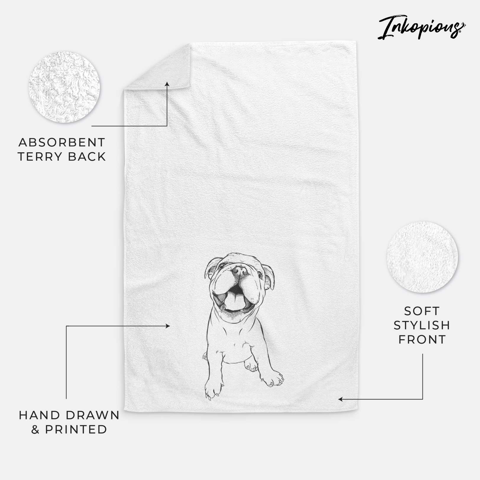 Tyke the English Bulldog Decorative Hand Towel