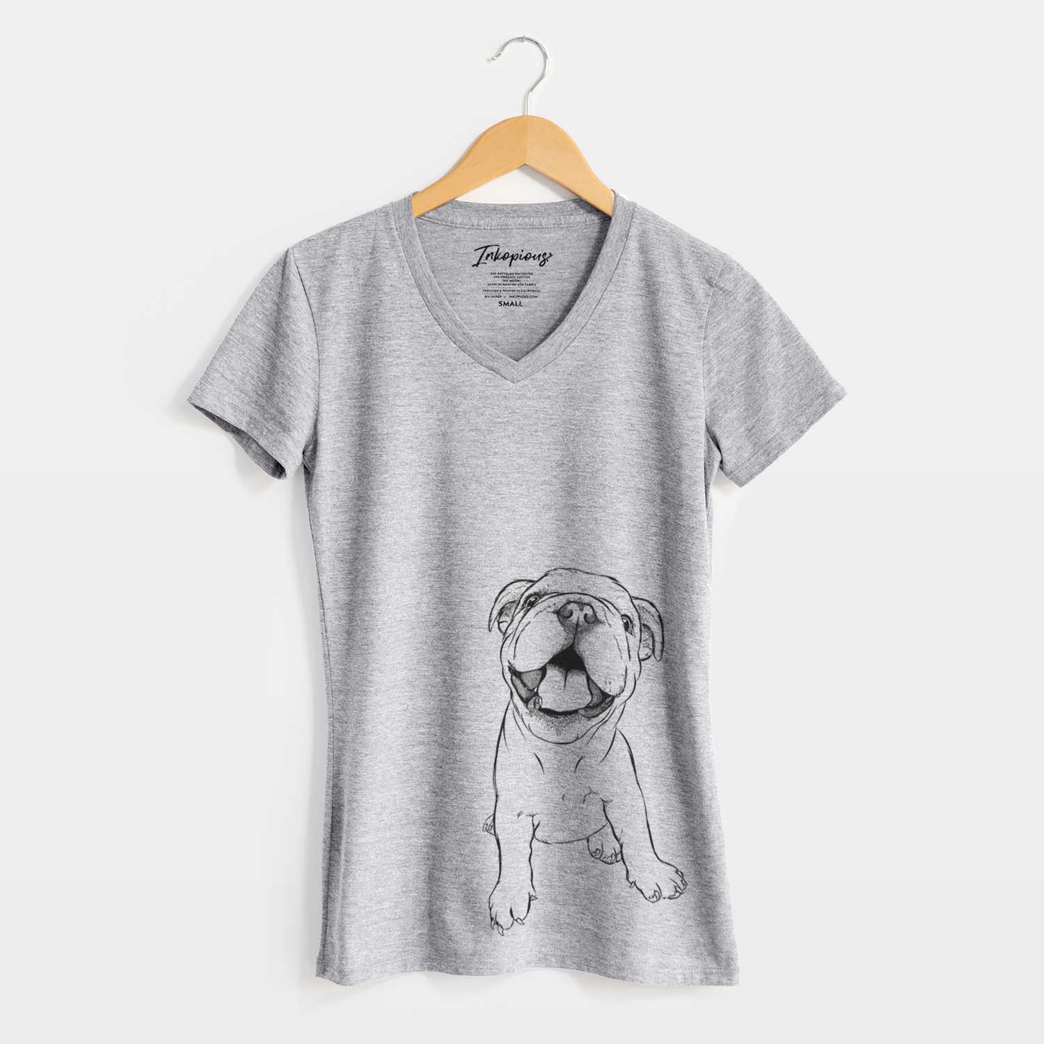 Bare Tyke the English Bulldog - Women's V-neck Shirt