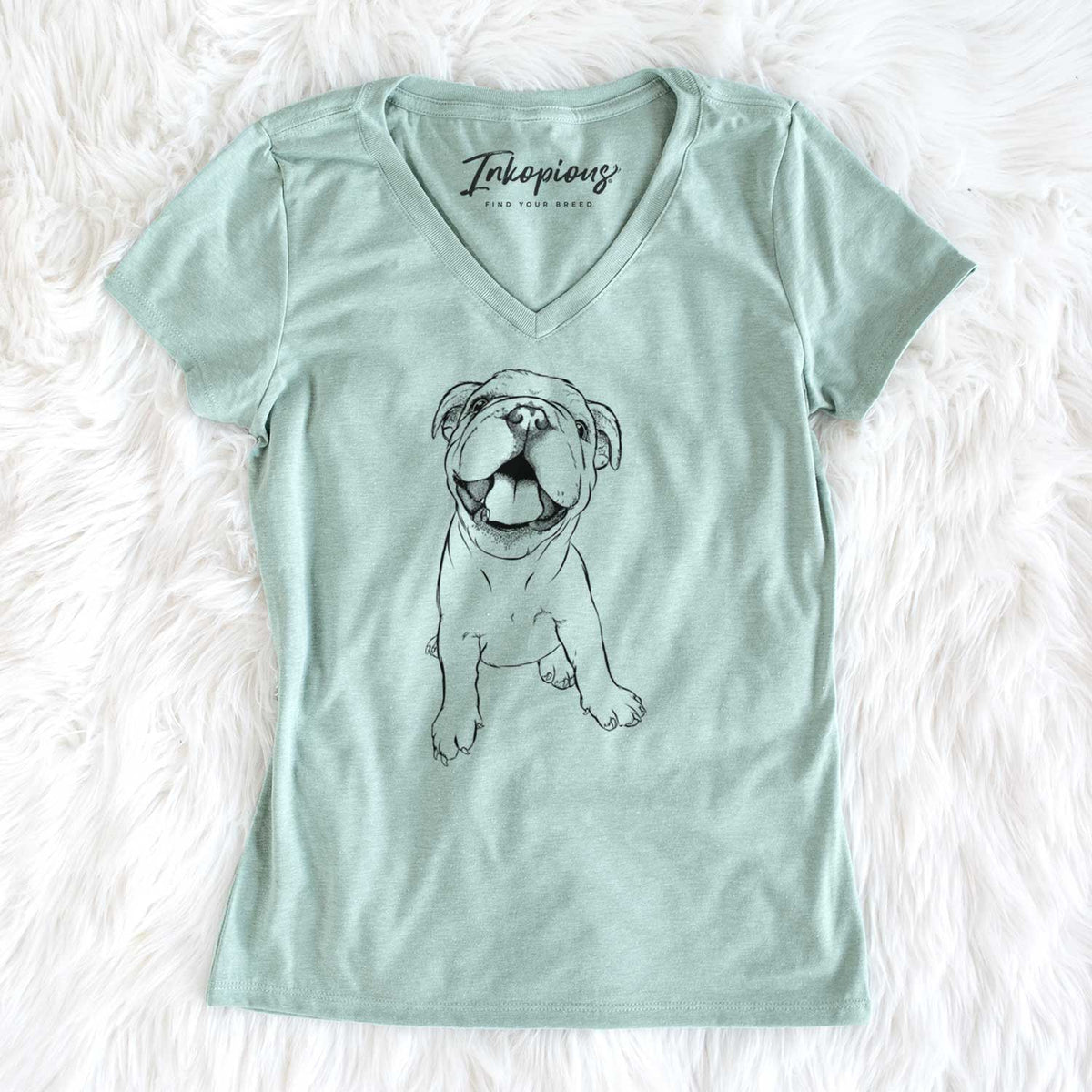 Bare Tyke the English Bulldog - Women&#39;s V-neck Shirt