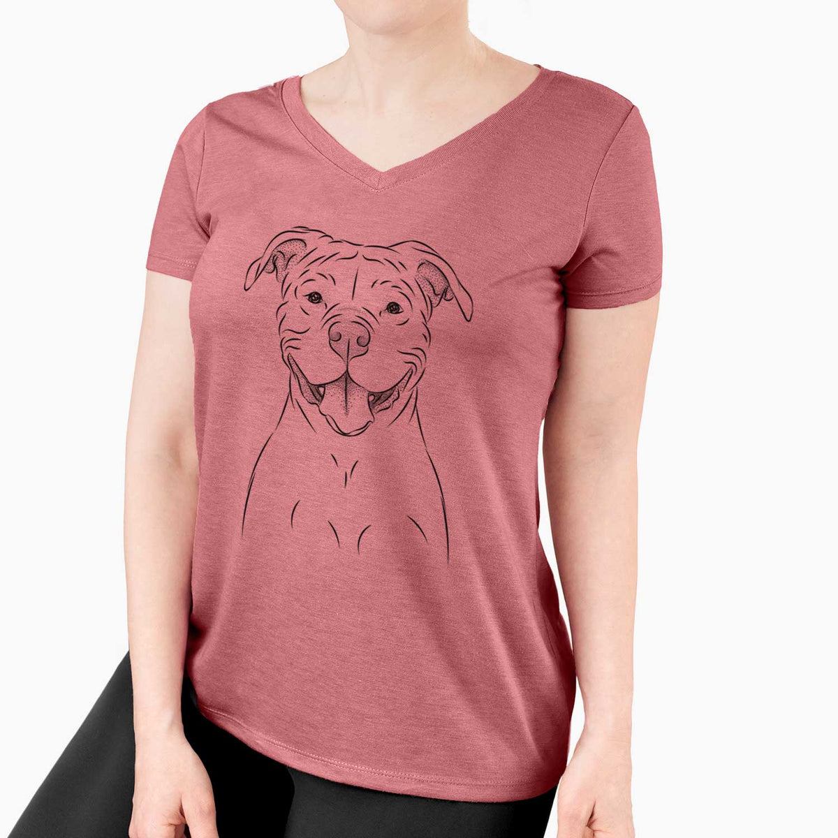 Bare Tyson the American Bulldog - Women's V-neck Shirt