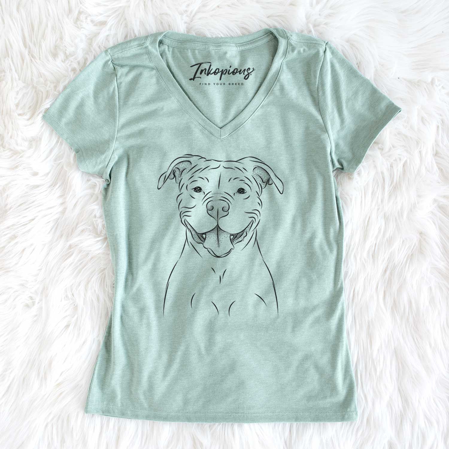 Bare Tyson the American Bulldog - Women's V-neck Shirt