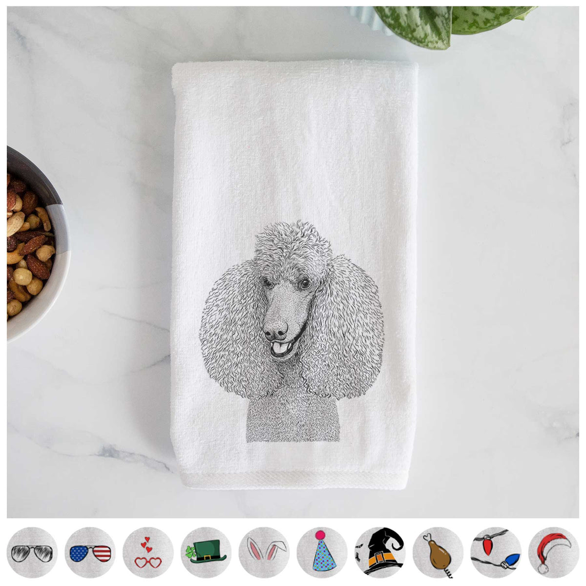 Uncle Tucker the Poodle Decorative Hand Towel