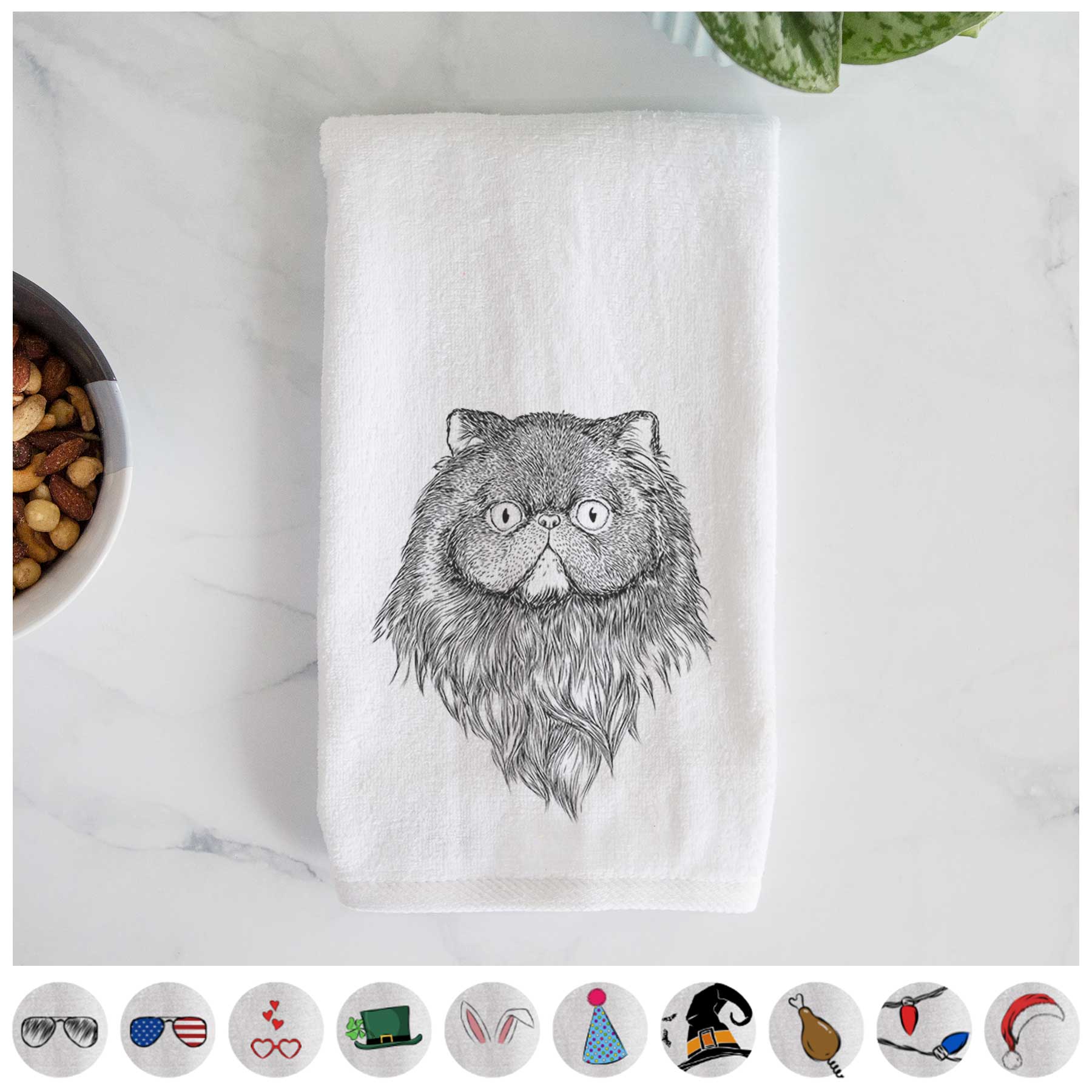 Vader the Persian Cat Decorative Hand Towel