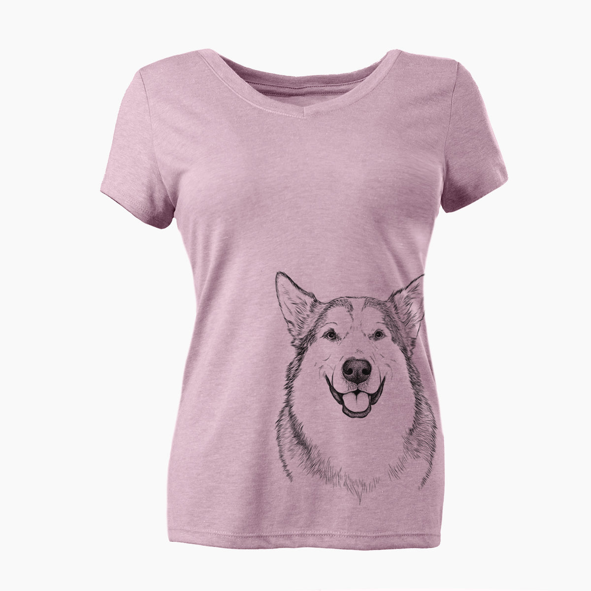 Bare Vader the Alaskan Malamute - Women's V-neck Shirt