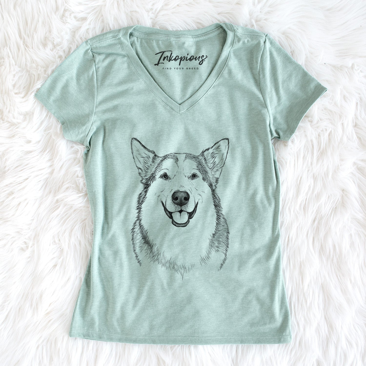 Bare Vader the Alaskan Malamute - Women's V-neck Shirt
