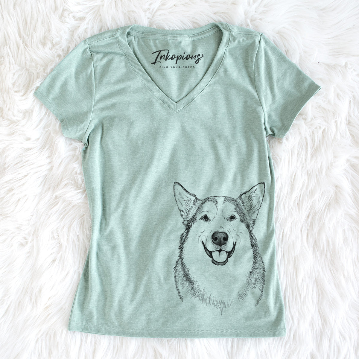 Bare Vader the Alaskan Malamute - Women's V-neck Shirt