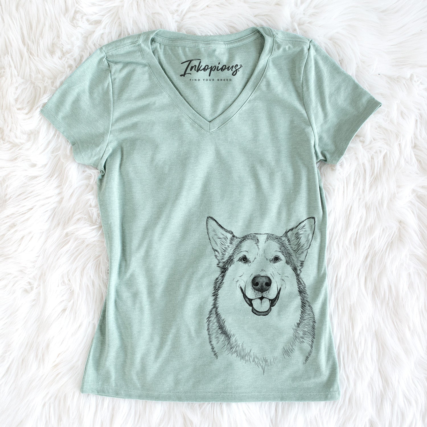 Bare Vader the Alaskan Malamute - Women's V-neck Shirt