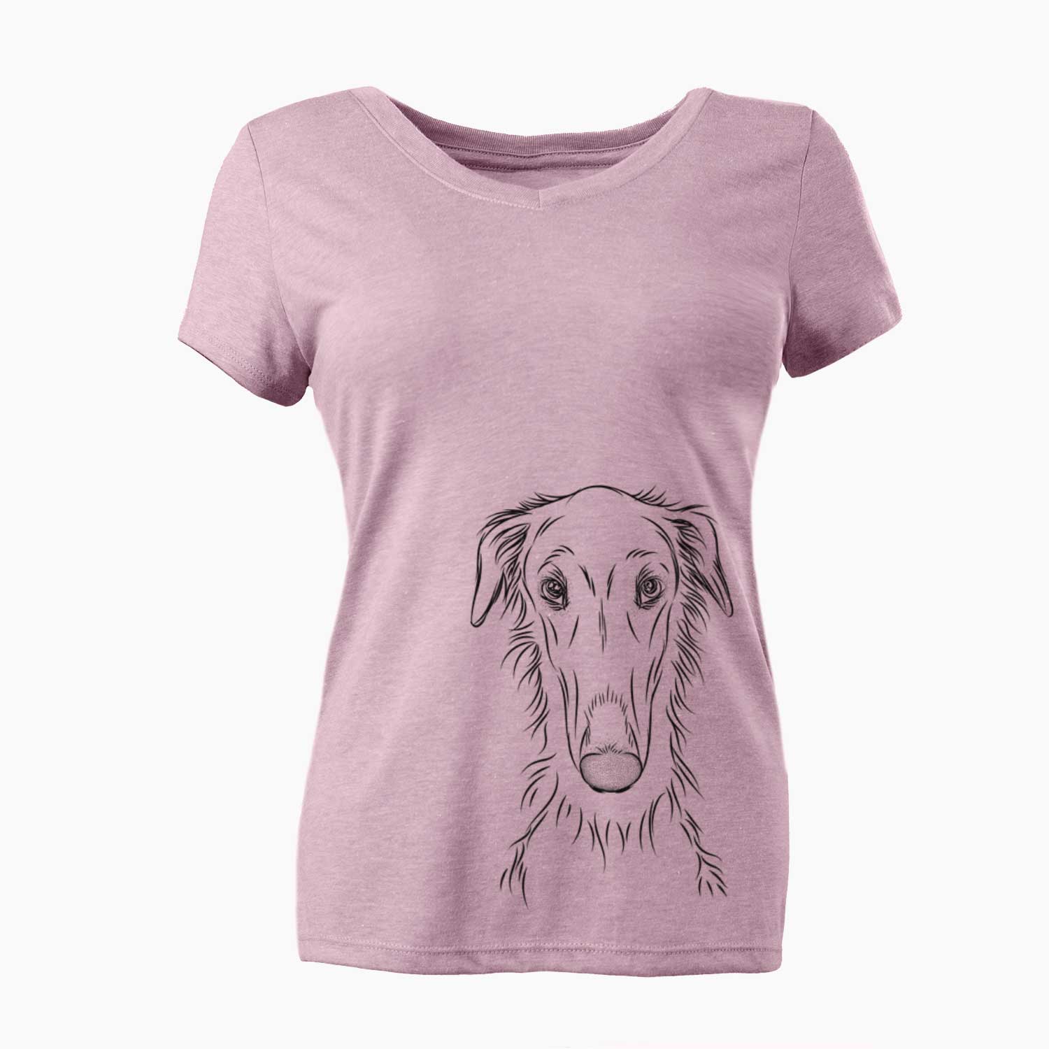 Bare Vaughn the Borzoi - Women's V-neck Shirt