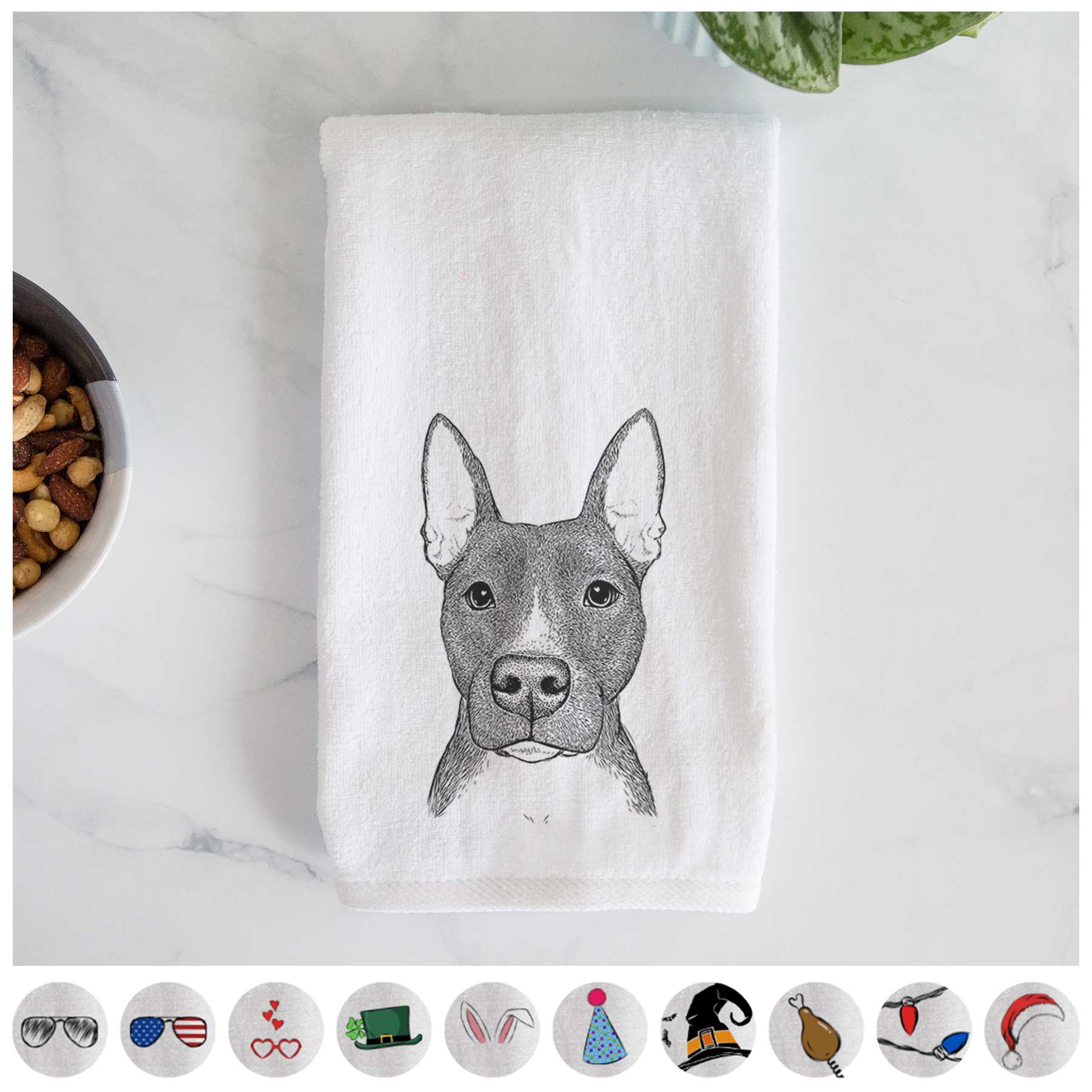 Violet the Pitbull Decorative Hand Towel