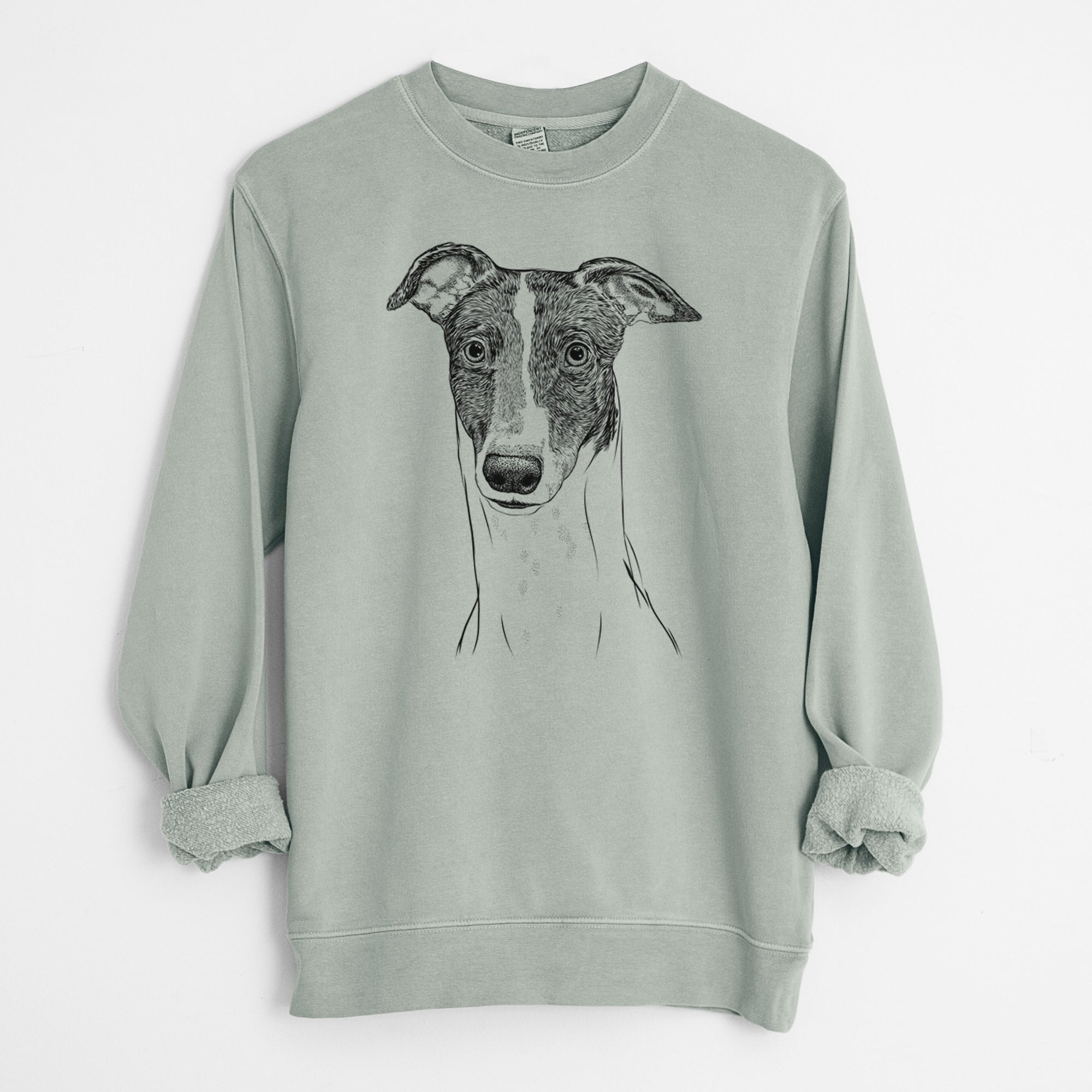 Bare Vyncent the Greyhound - Unisex Pigment Dyed Crew Sweatshirt