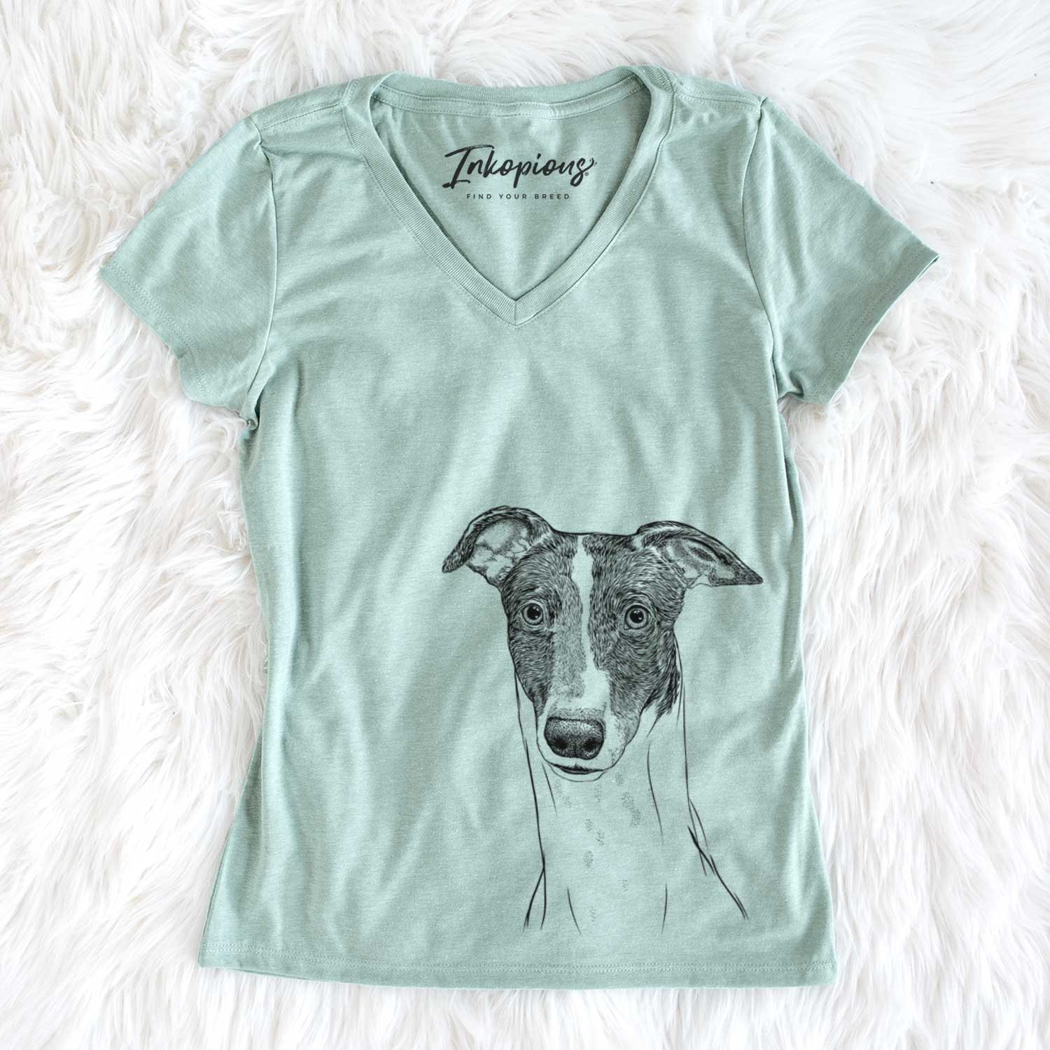 Bare Vyncent the Greyhound - Women's V-neck Shirt