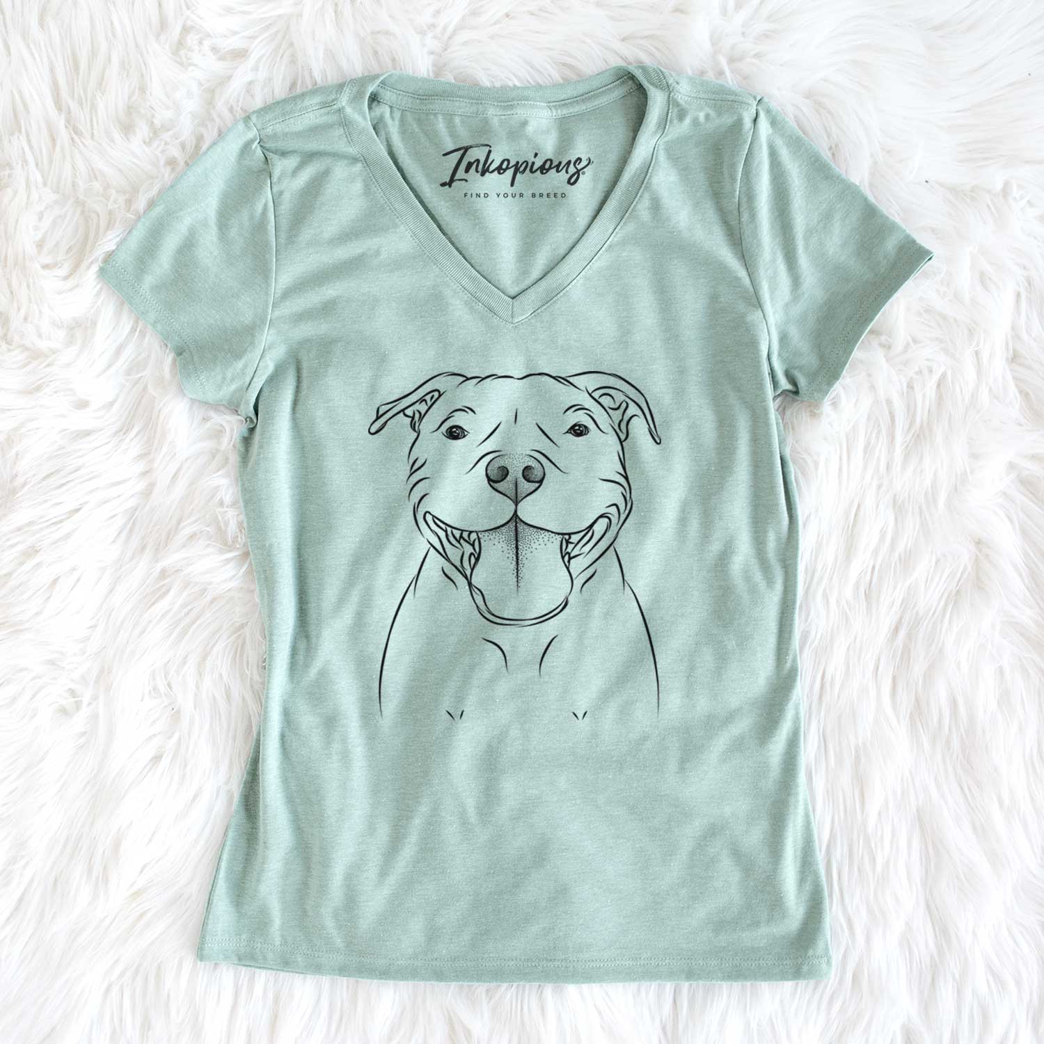 Bare Wafer the Staffordshire Bull Terrier - Women's V-neck Shirt