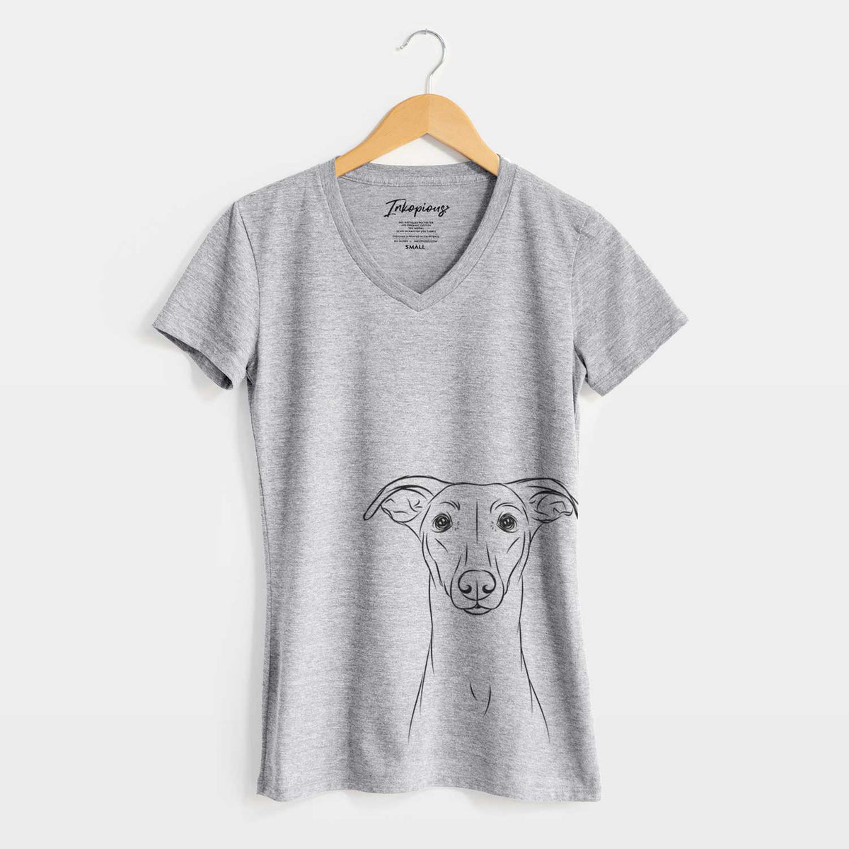 Bare Wallace the Whippet - Women's V-neck Shirt