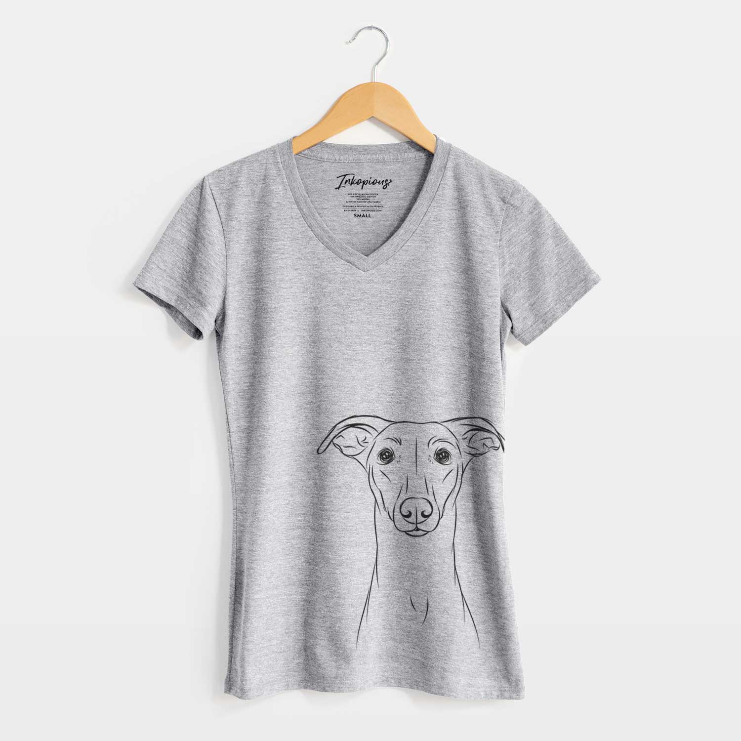 Bare Wallace the Whippet - Women's V-neck Shirt