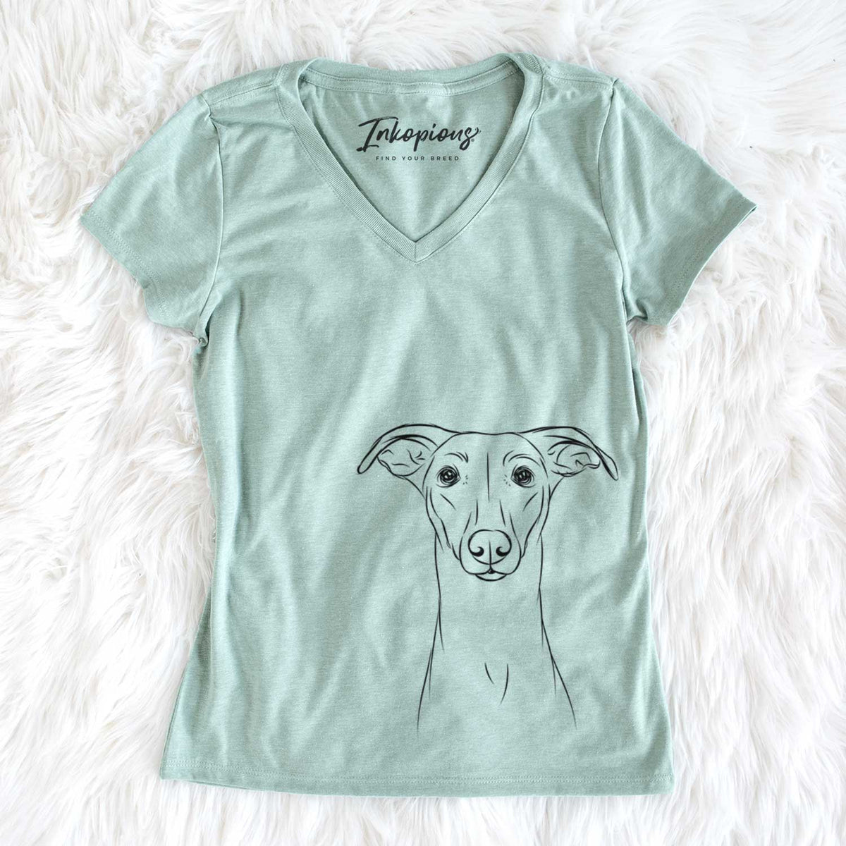 Bare Wallace the Whippet - Women's V-neck Shirt