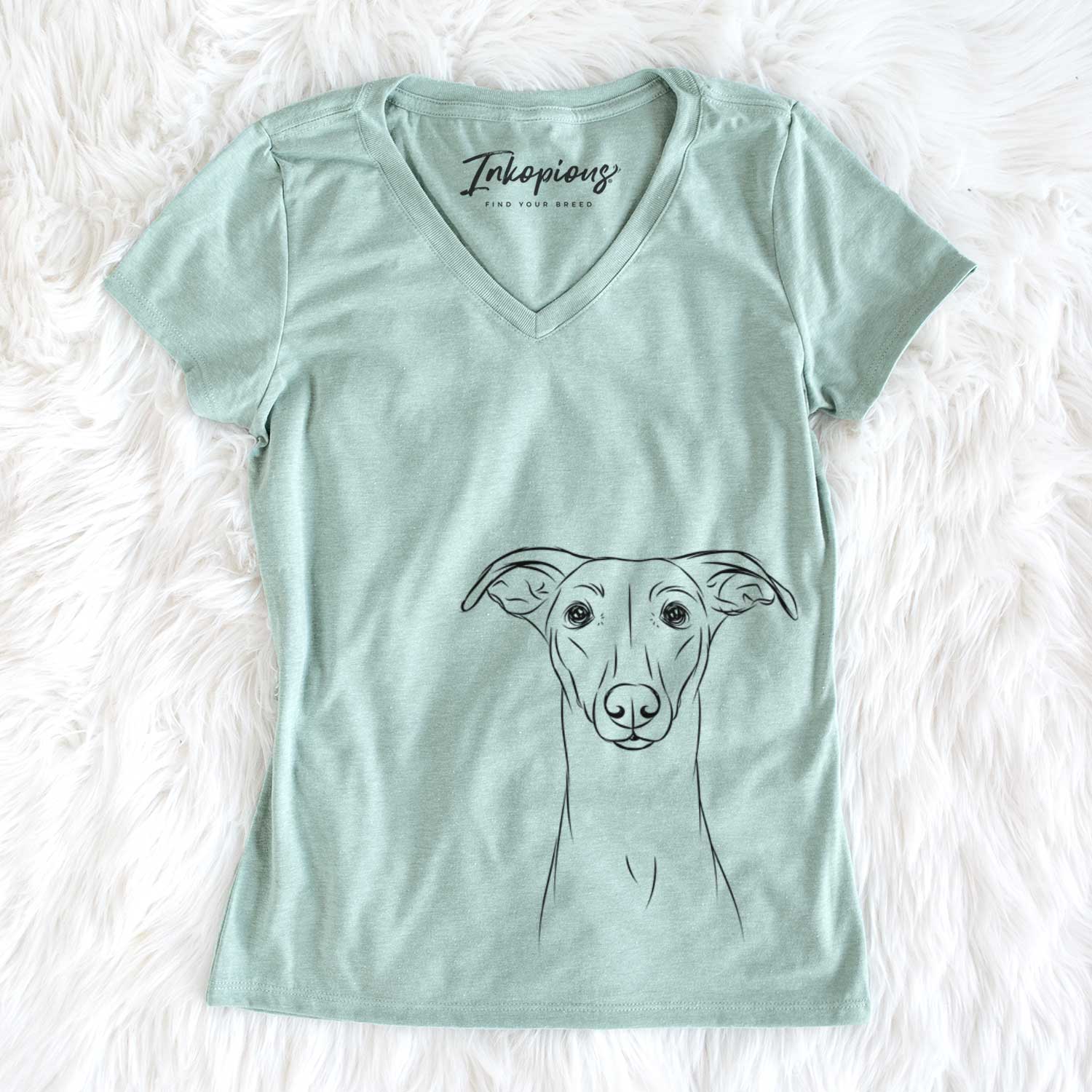 Bare Wallace the Whippet - Women's V-neck Shirt