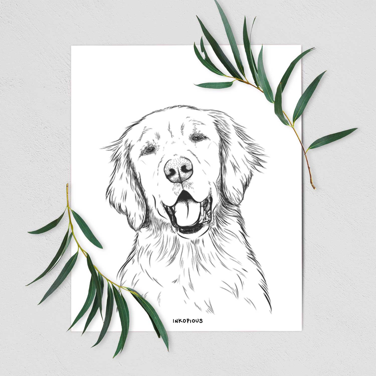 Wallace the golden retriever Art Print