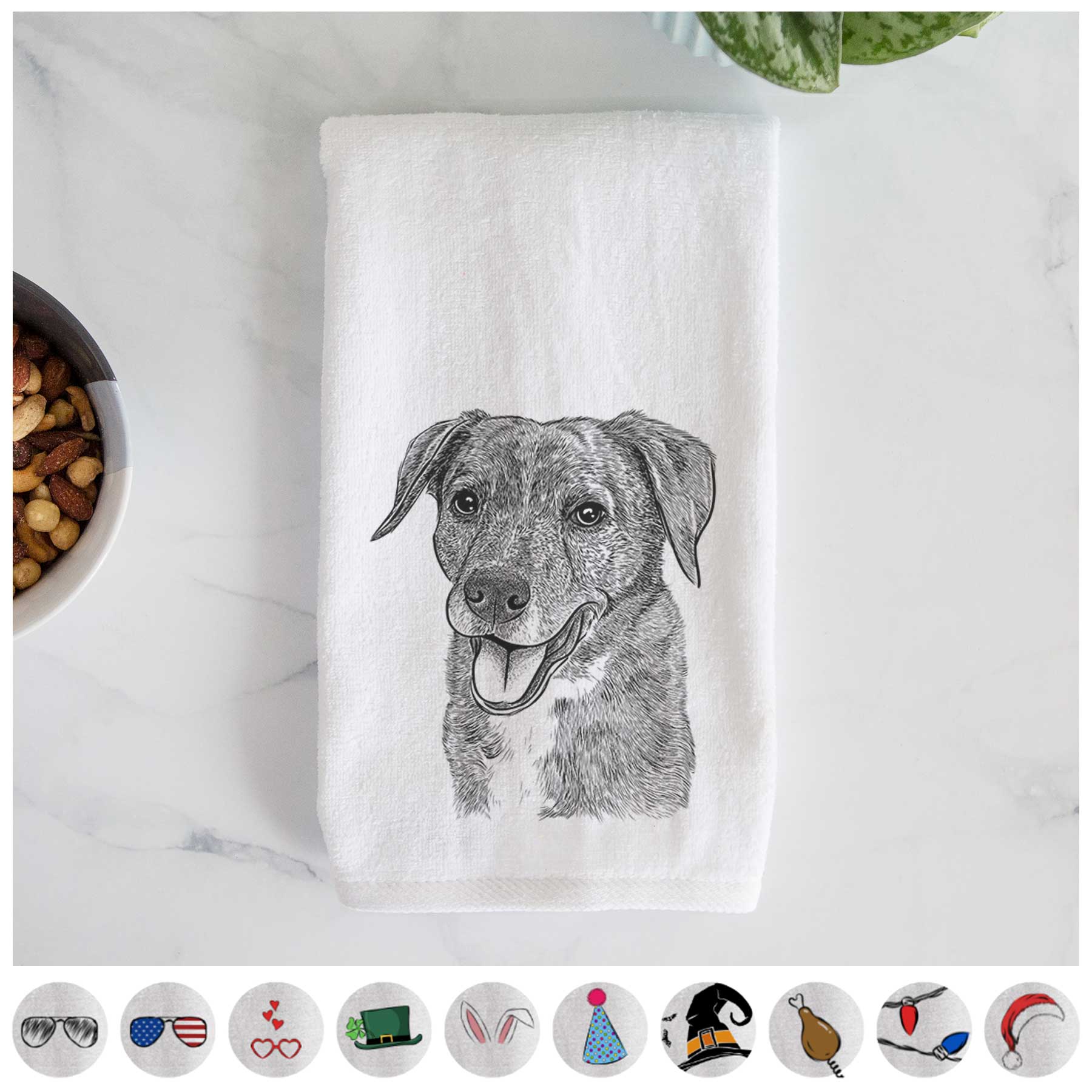 Wally the Mixed Breed Decorative Hand Towel