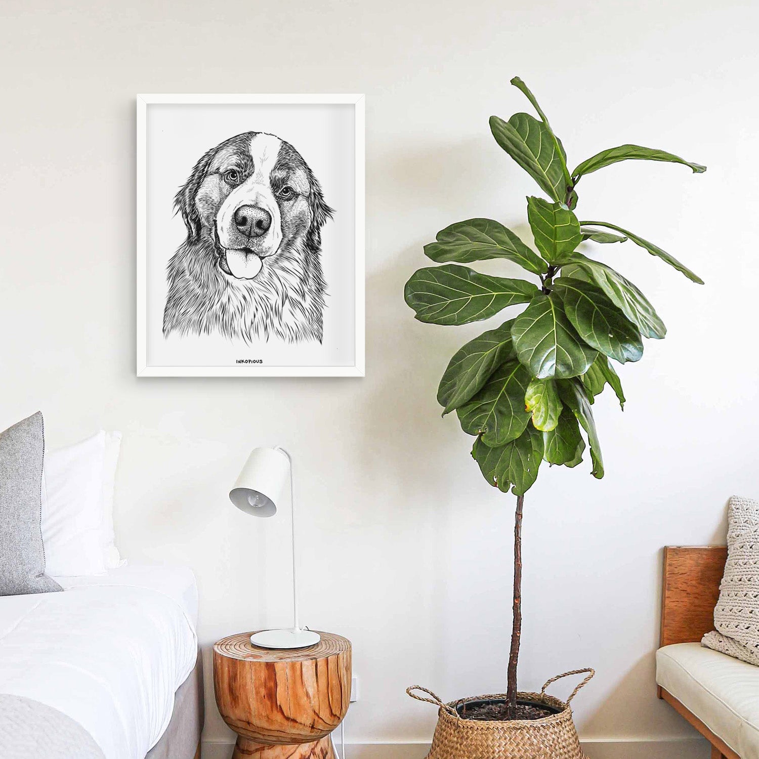 Walter the Bernese Mountain Dog Mix Art Print