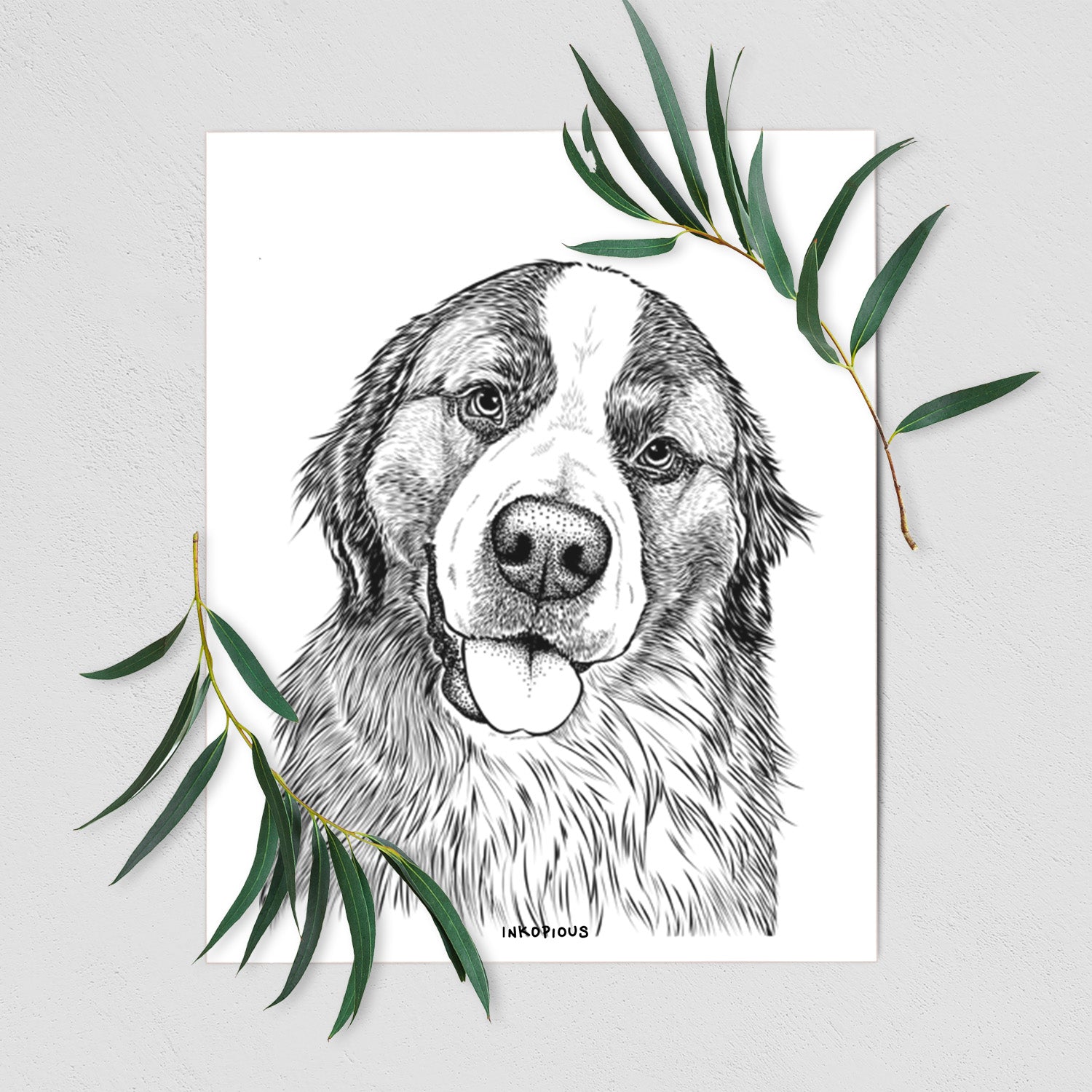 Walter the Bernese Mountain Dog Mix Art Print