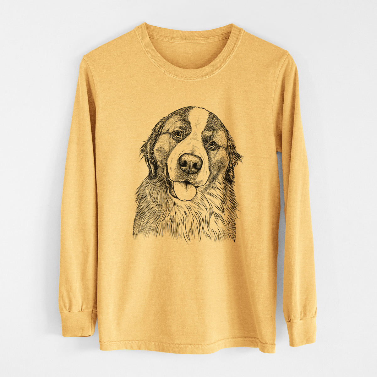 Bare Walter the Bernese Mountain Dog Mix - Heavyweight 100% Cotton Long Sleeve
