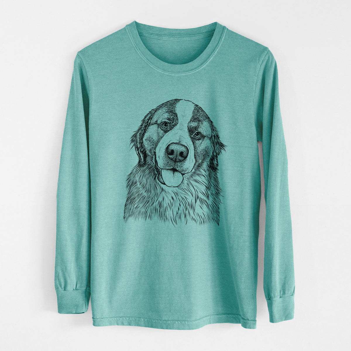 Bare Walter the Bernese Mountain Dog Mix - Heavyweight 100% Cotton Long Sleeve