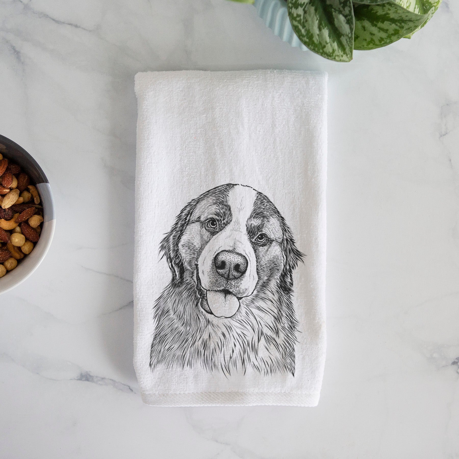 Walter the Bernese Mountain Dog Mix Decorative Hand Towel