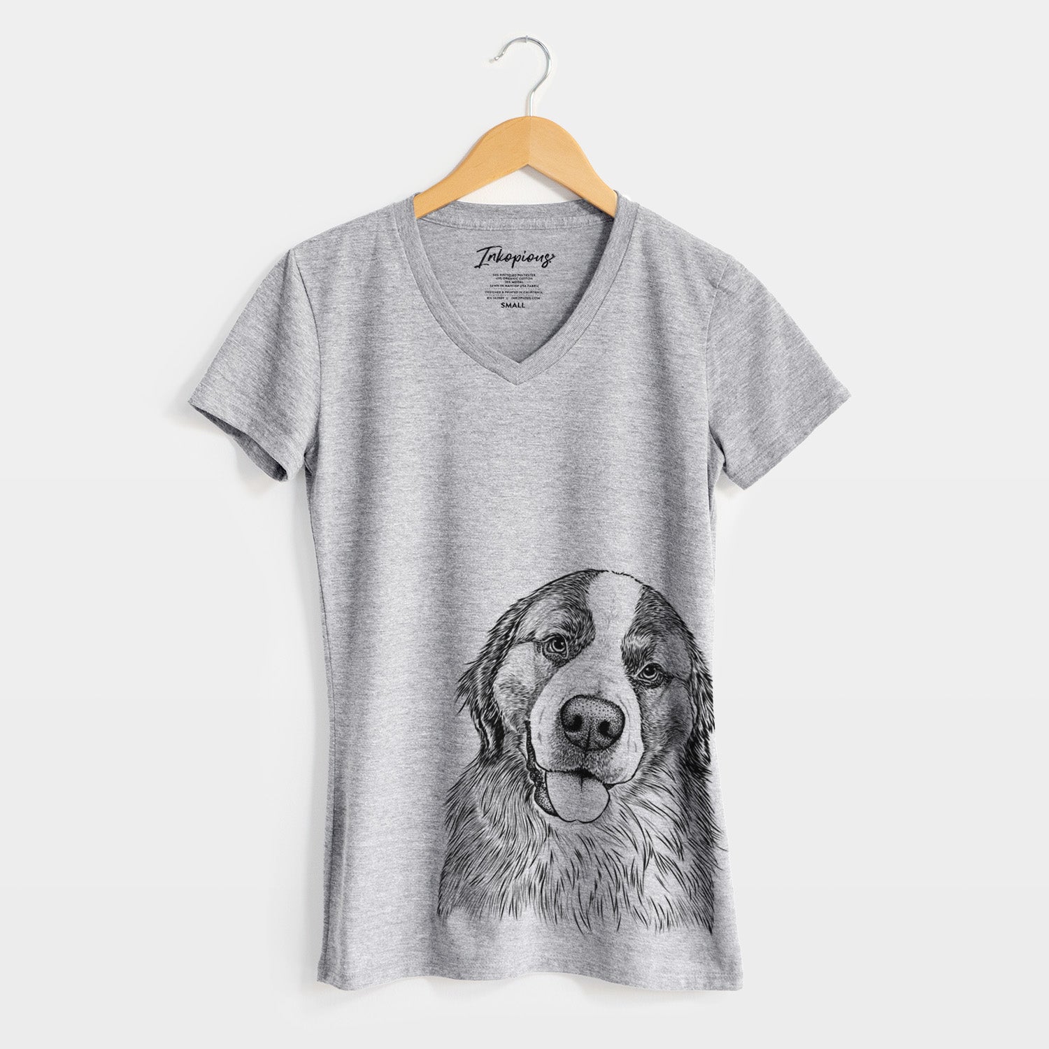 Bare Walter the Bernese Mountain Dog Mix - Women's V-neck Shirt