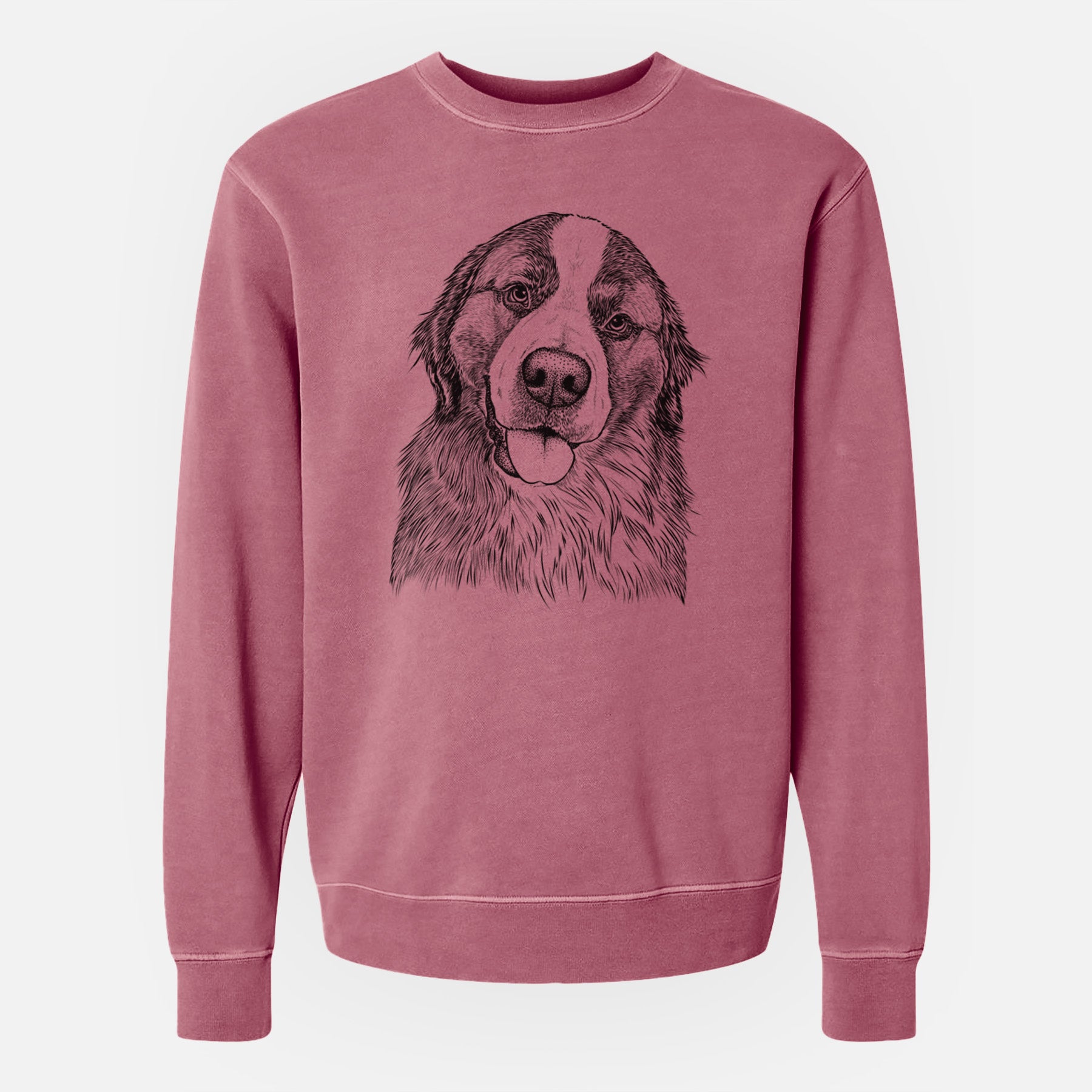 Bare Walter the Bernese Mountain Dog Mix - Unisex Pigment Dyed Crew Sweatshirt