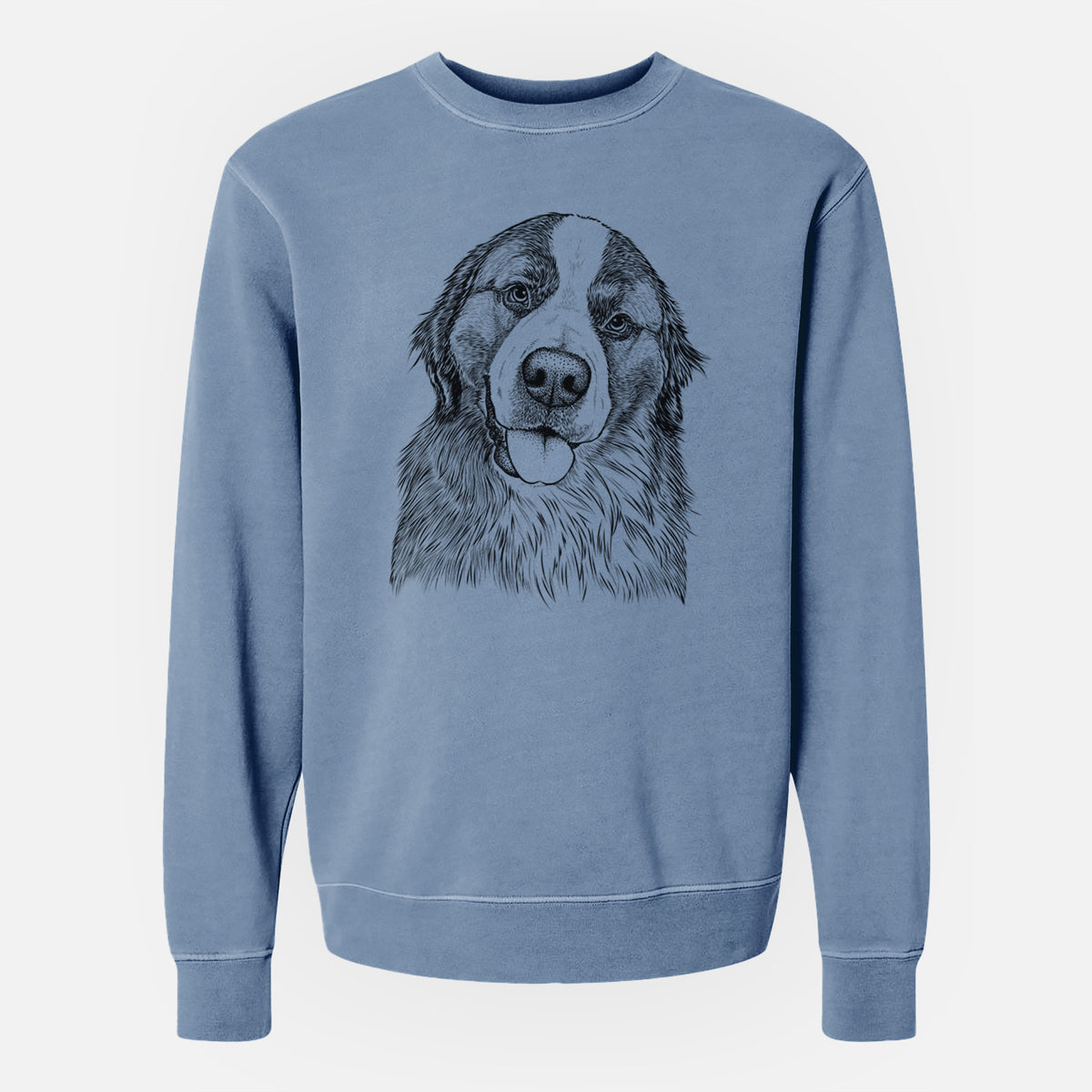 Bare Walter the Bernese Mountain Dog Mix - Unisex Pigment Dyed Crew Sweatshirt