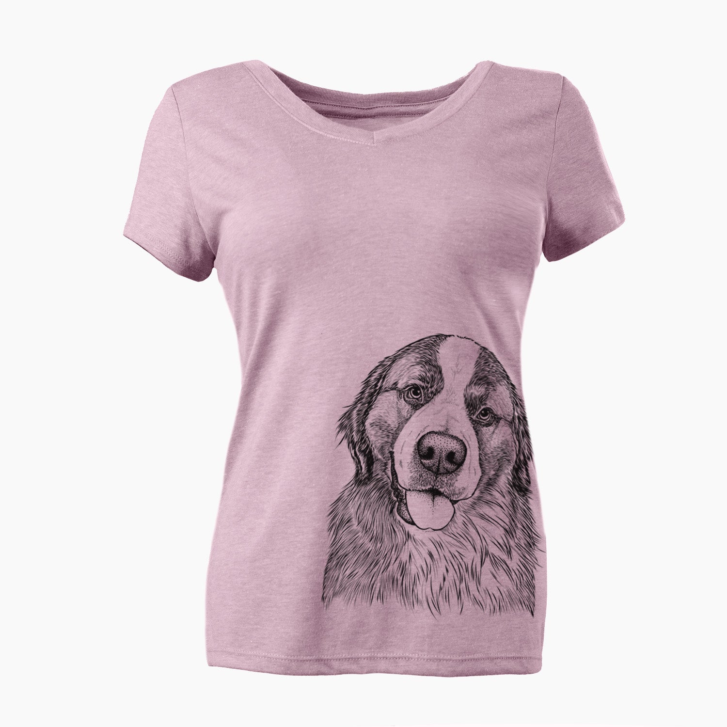 Bare Walter the Bernese Mountain Dog Mix - Women's V-neck Shirt