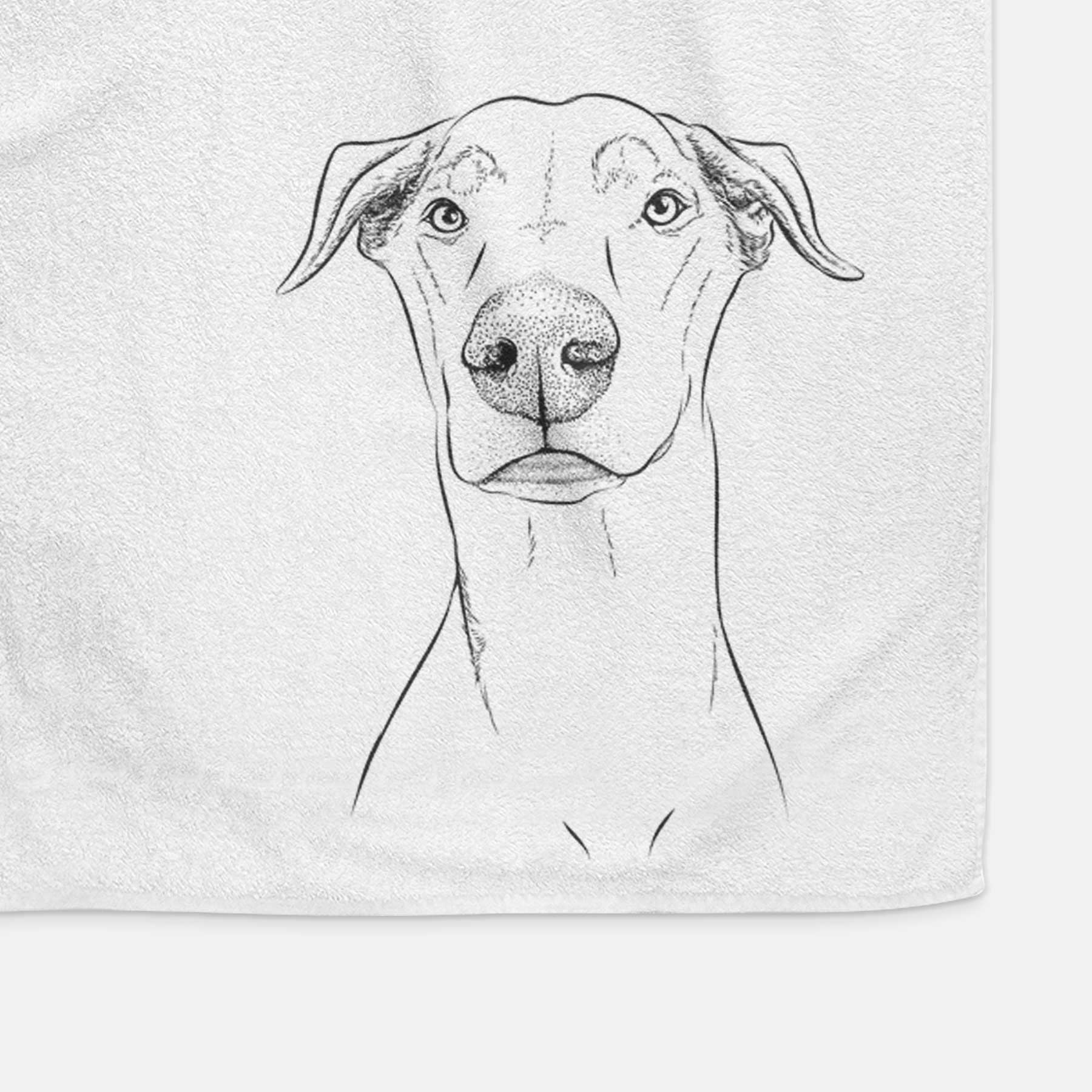 Walter the White Doberman Rescue Decorative Hand Towel