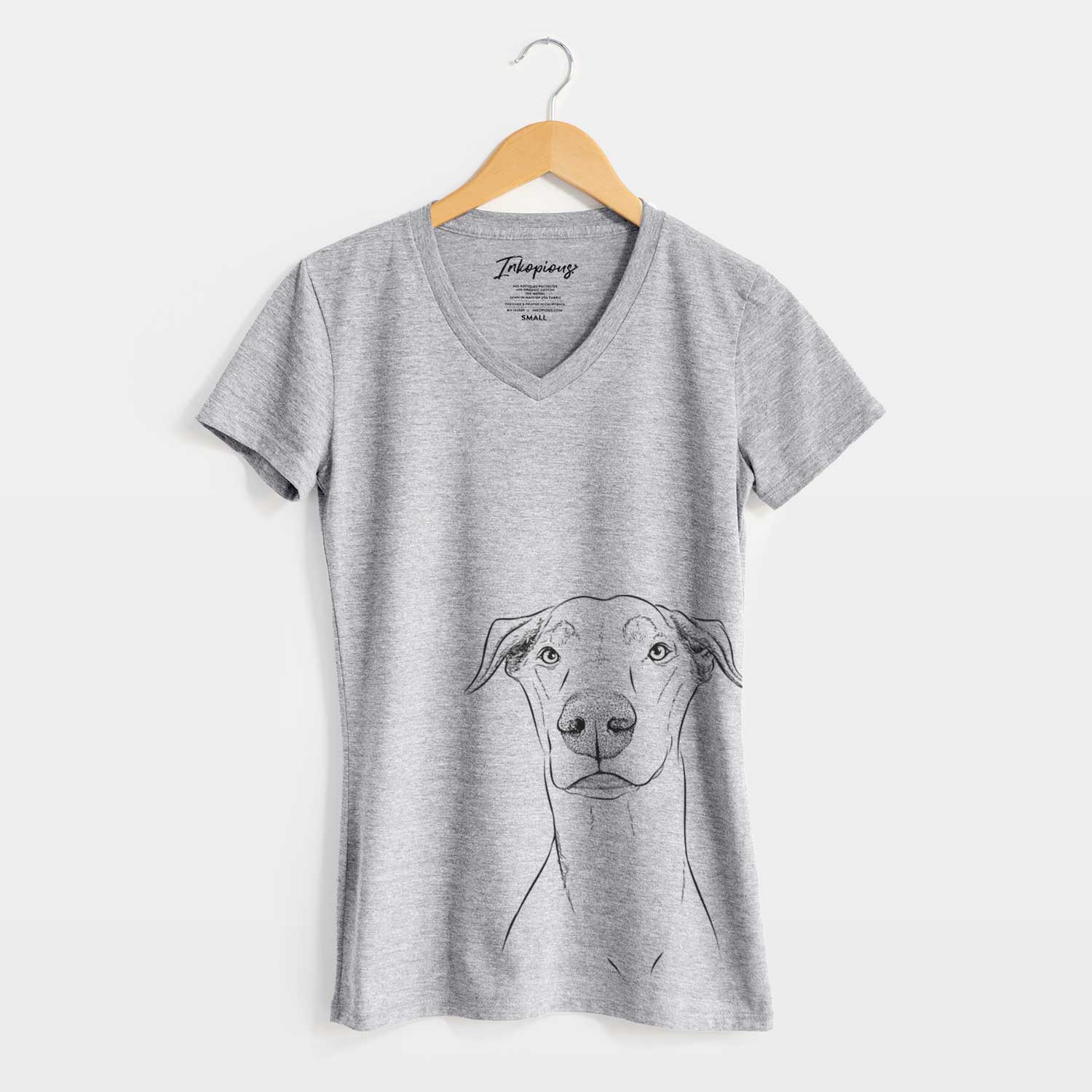 Bare Walter the White Doberman Rescue - Women's V-neck Shirt