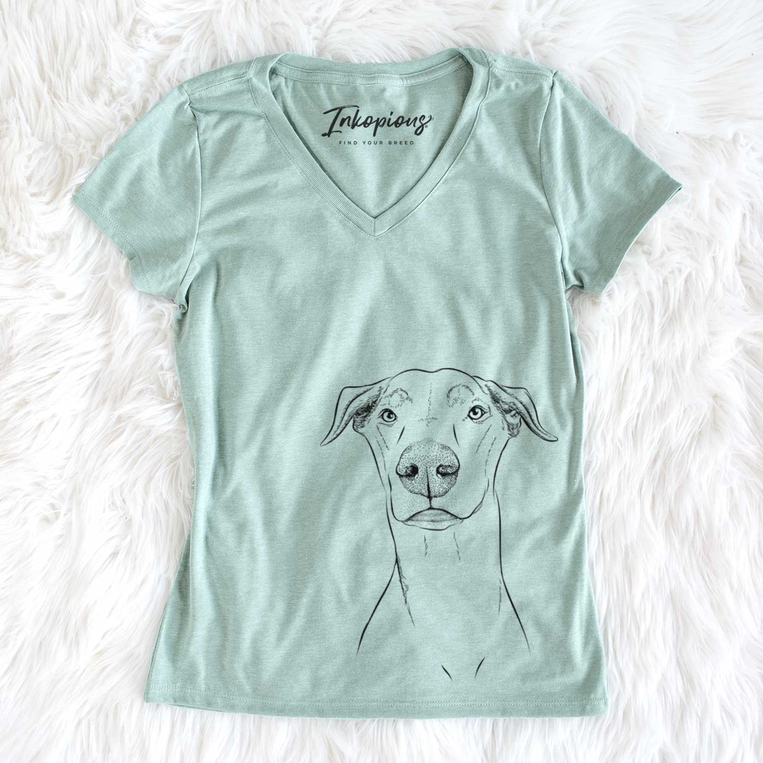 Bare Walter the White Doberman Rescue - Women's V-neck Shirt