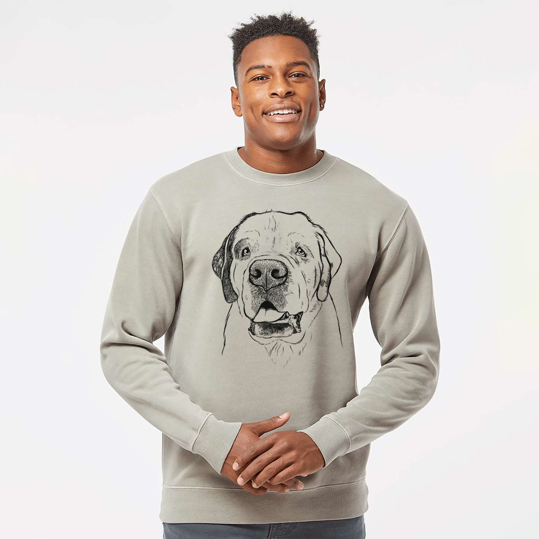 Bare Wendy the Saint Bernard - Unisex Pigment Dyed Crew Sweatshirt