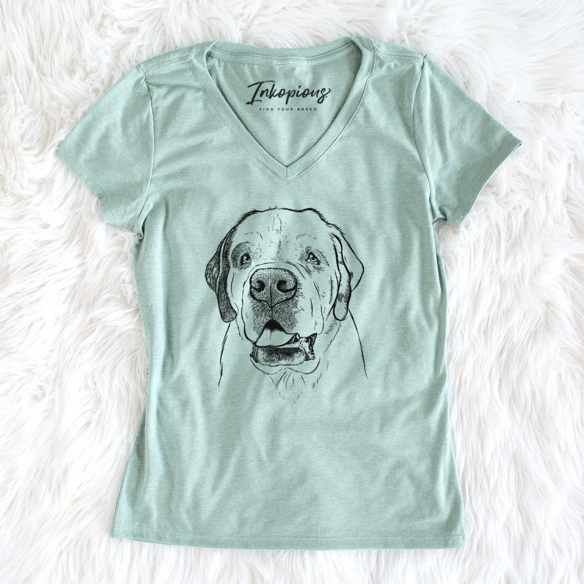 Bare Wendy the Saint Bernard - Women&#39;s V-neck Shirt