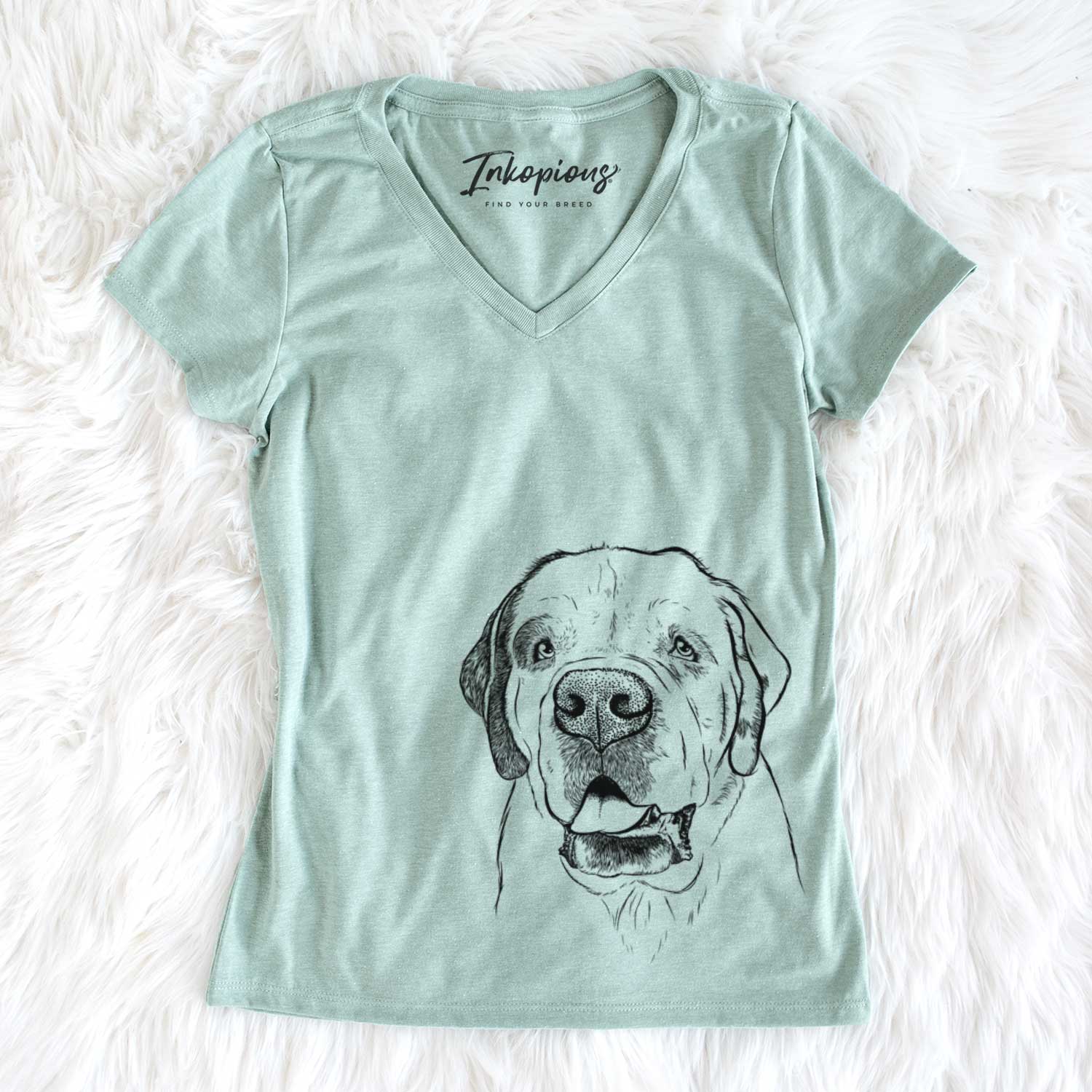 Bare Wendy the Saint Bernard - Women's V-neck Shirt