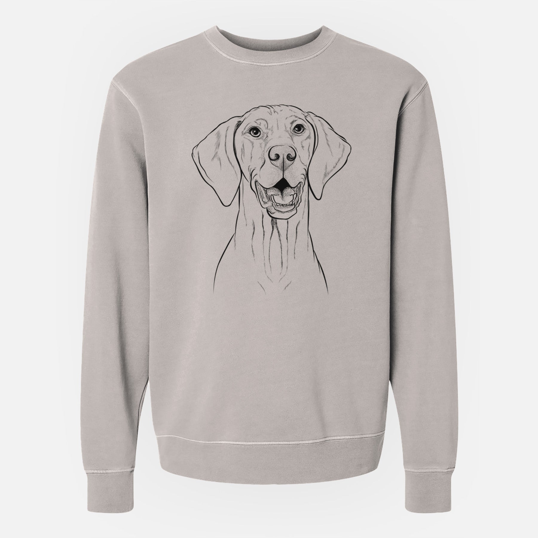 Bare Wesley the Vizsla - Unisex Pigment Dyed Crew Sweatshirt