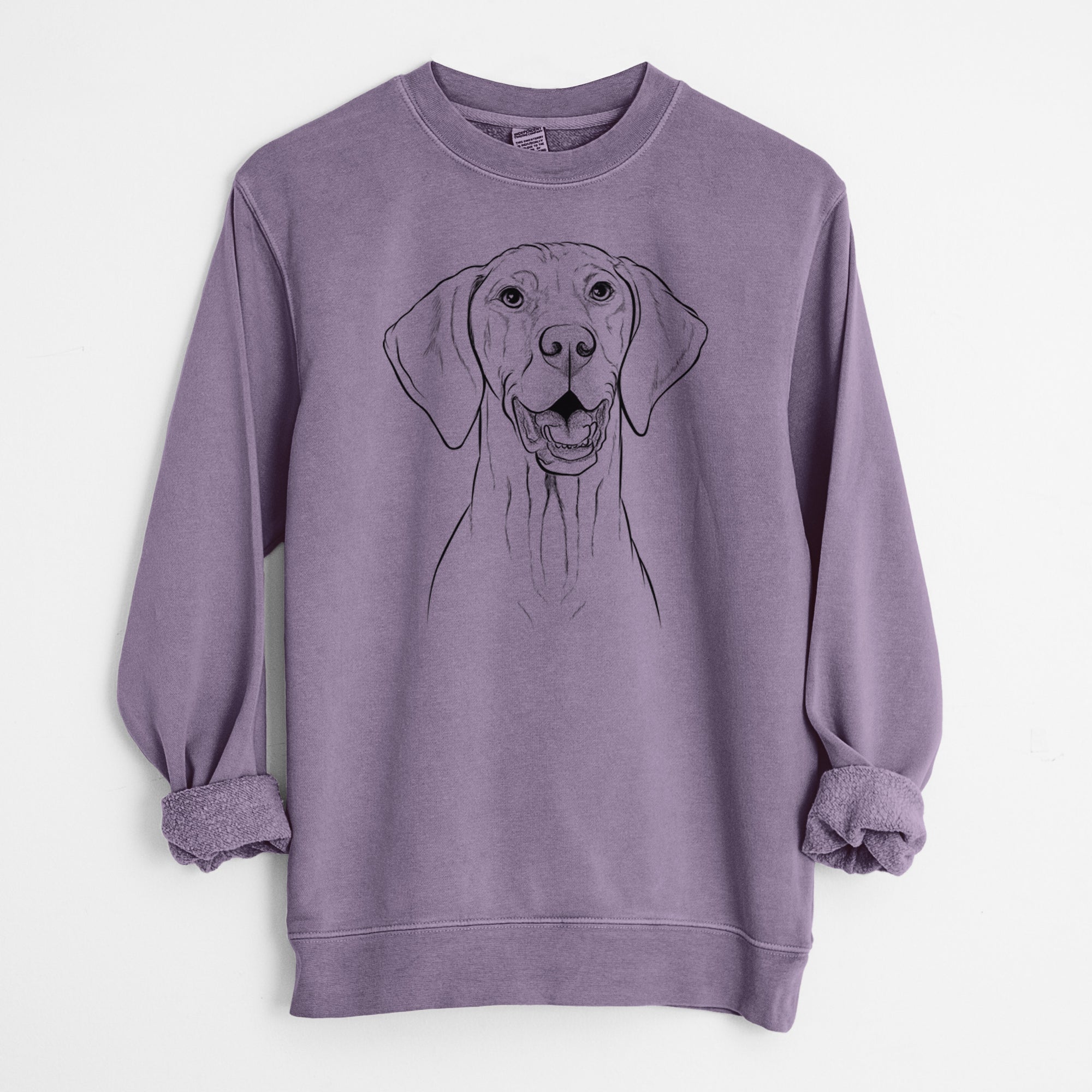 Bare Wesley the Vizsla - Unisex Pigment Dyed Crew Sweatshirt