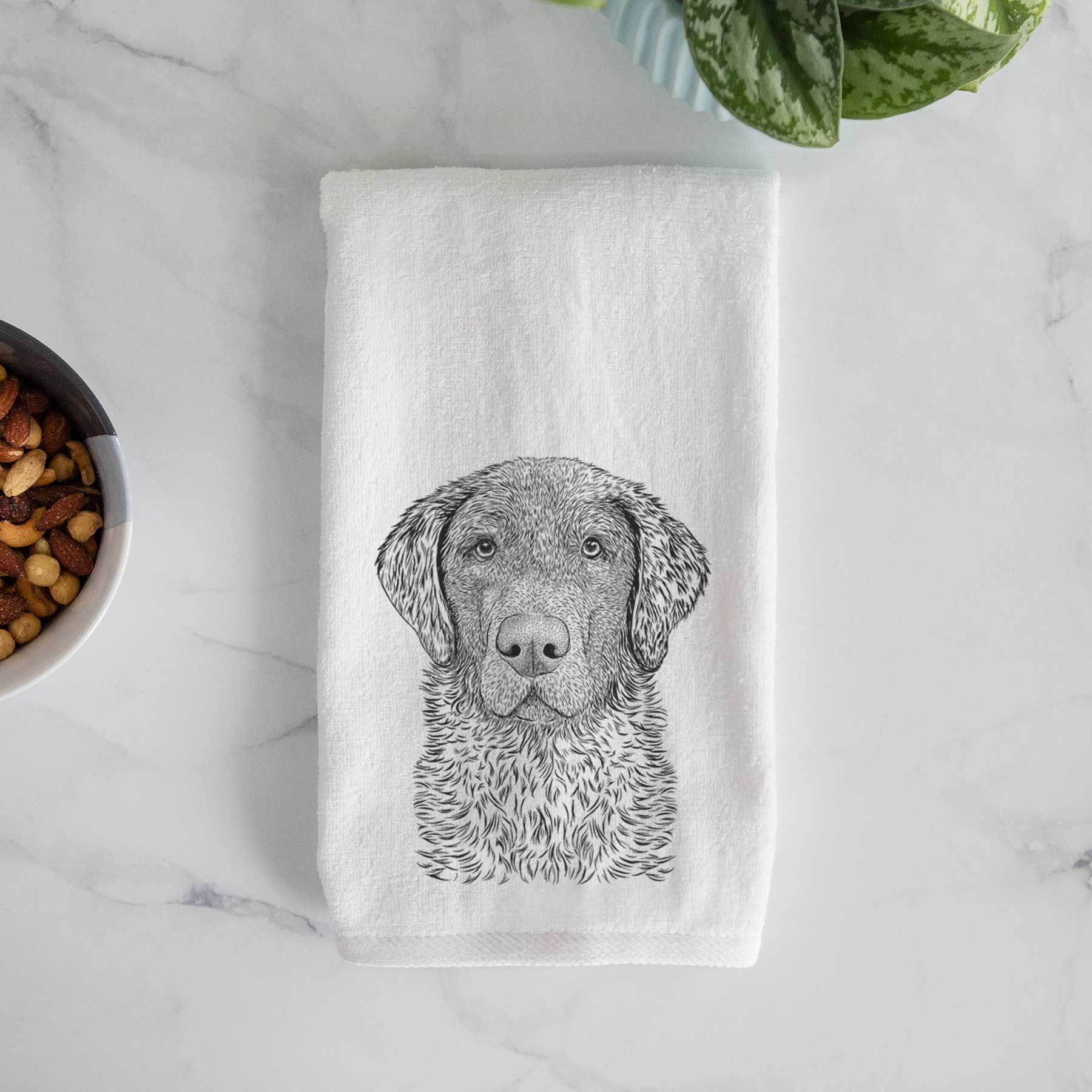 Whiskey the Chocolate Lab Decorative Hand Towel