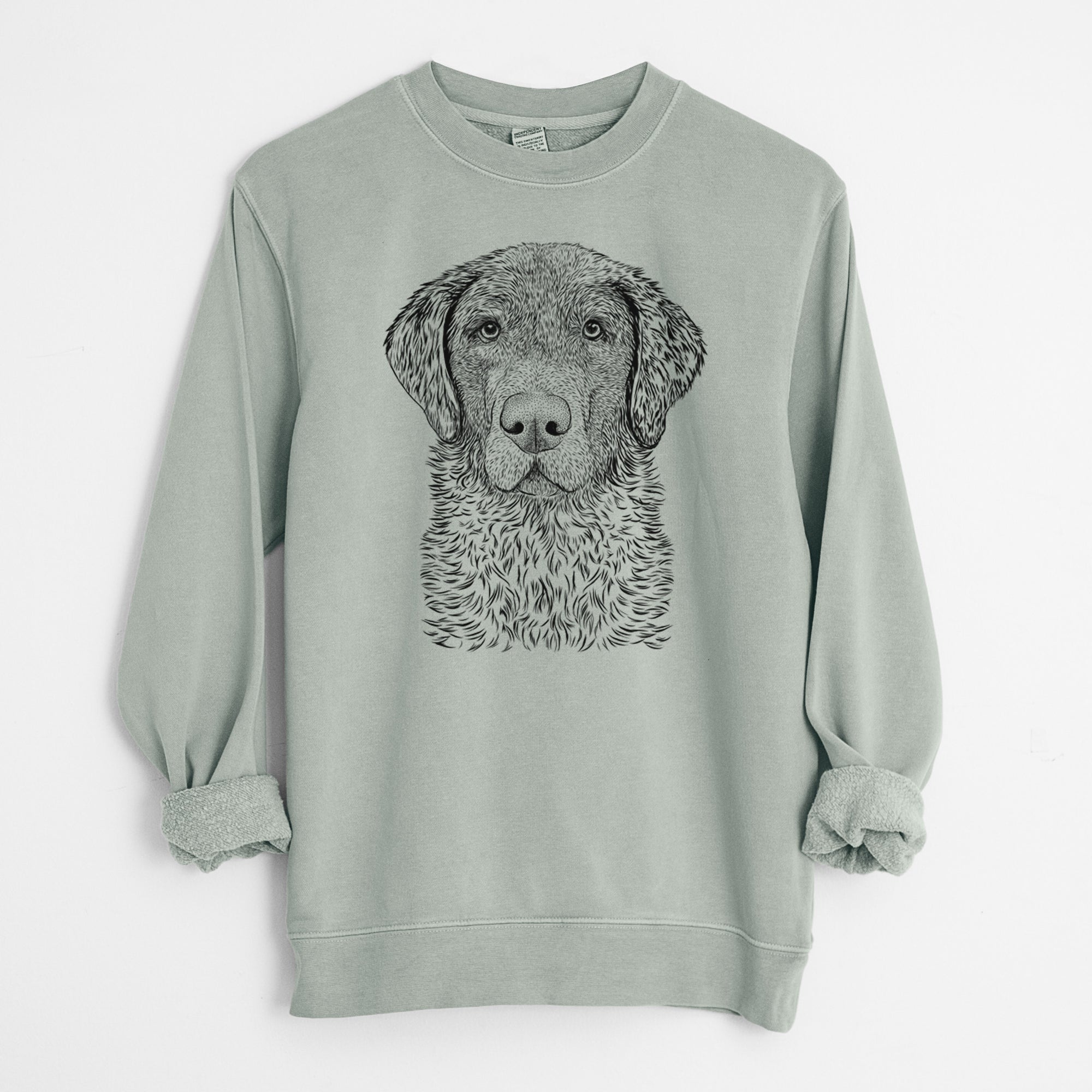 Bare Whiskey the Chocolate Lab - Unisex Pigment Dyed Crew Sweatshirt