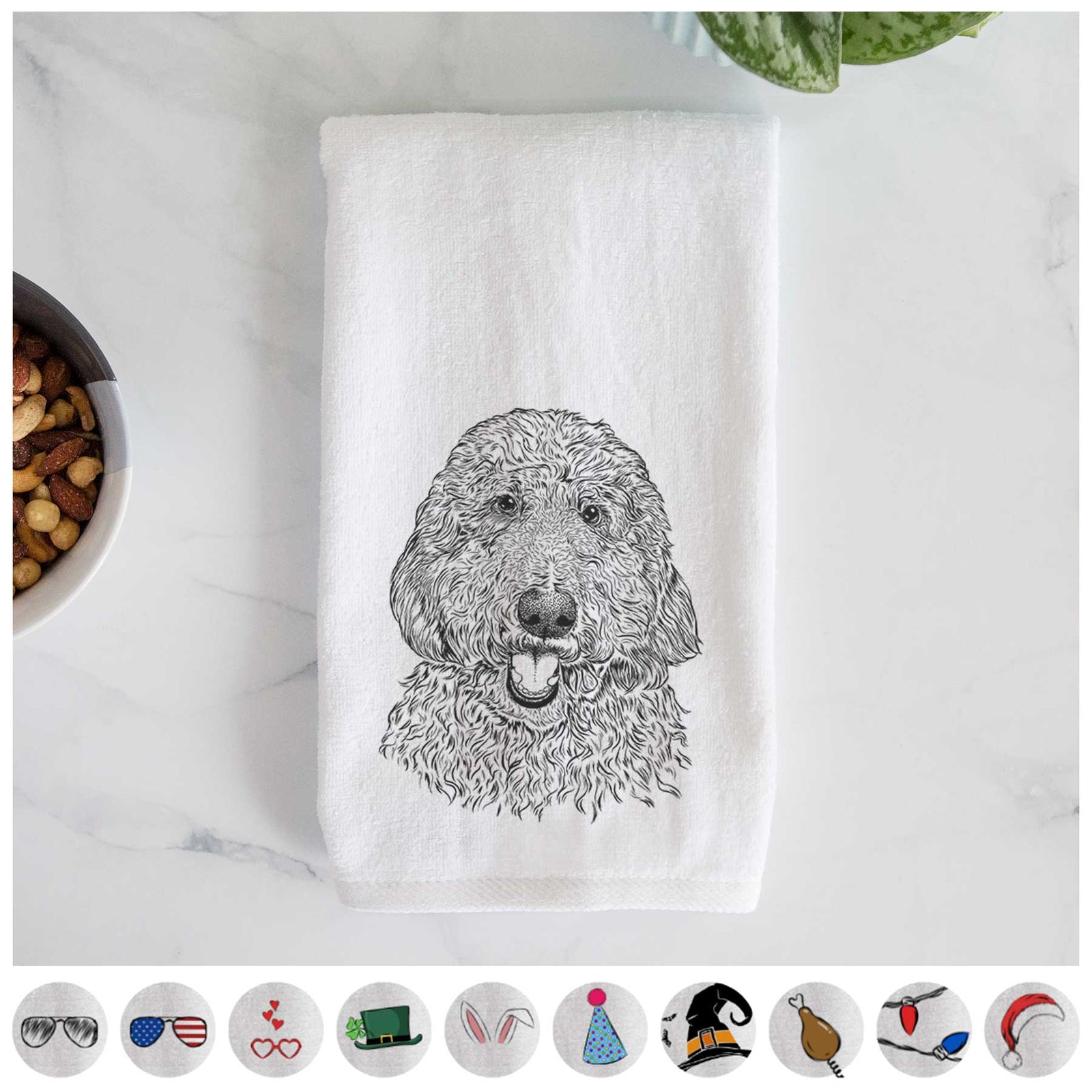 Whisper the Goldendoodle Decorative Hand Towel