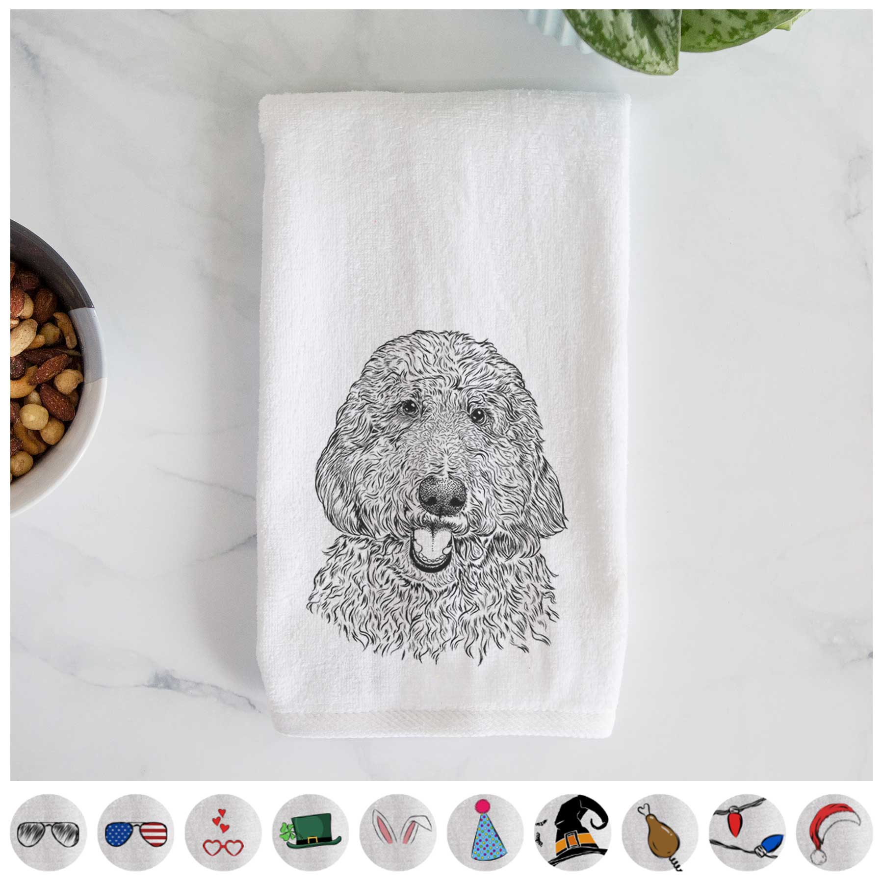 Whisper the Goldendoodle Decorative Hand Towel