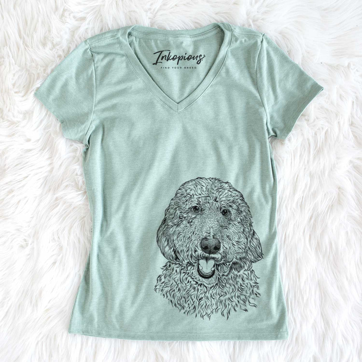 Bare Whisper the Goldendoodle - Women's V-neck Shirt