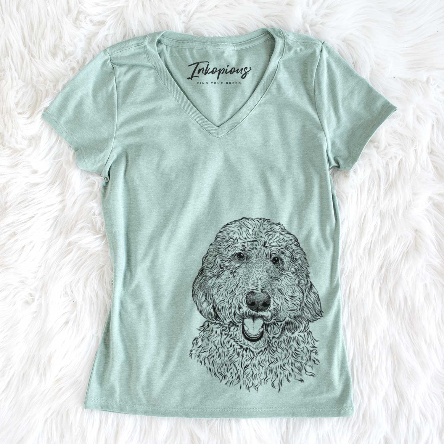 Bare Whisper the Goldendoodle - Women's V-neck Shirt