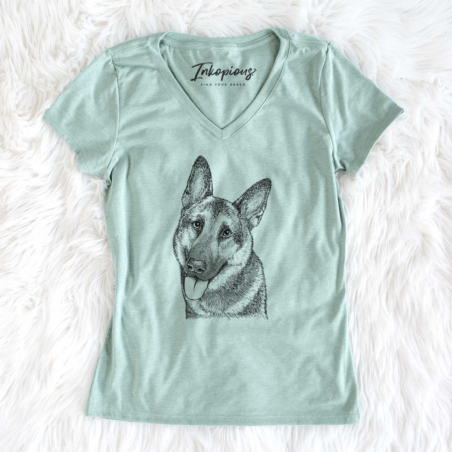 Bare Whitaker the German Shepherd - Women's V-neck Shirt