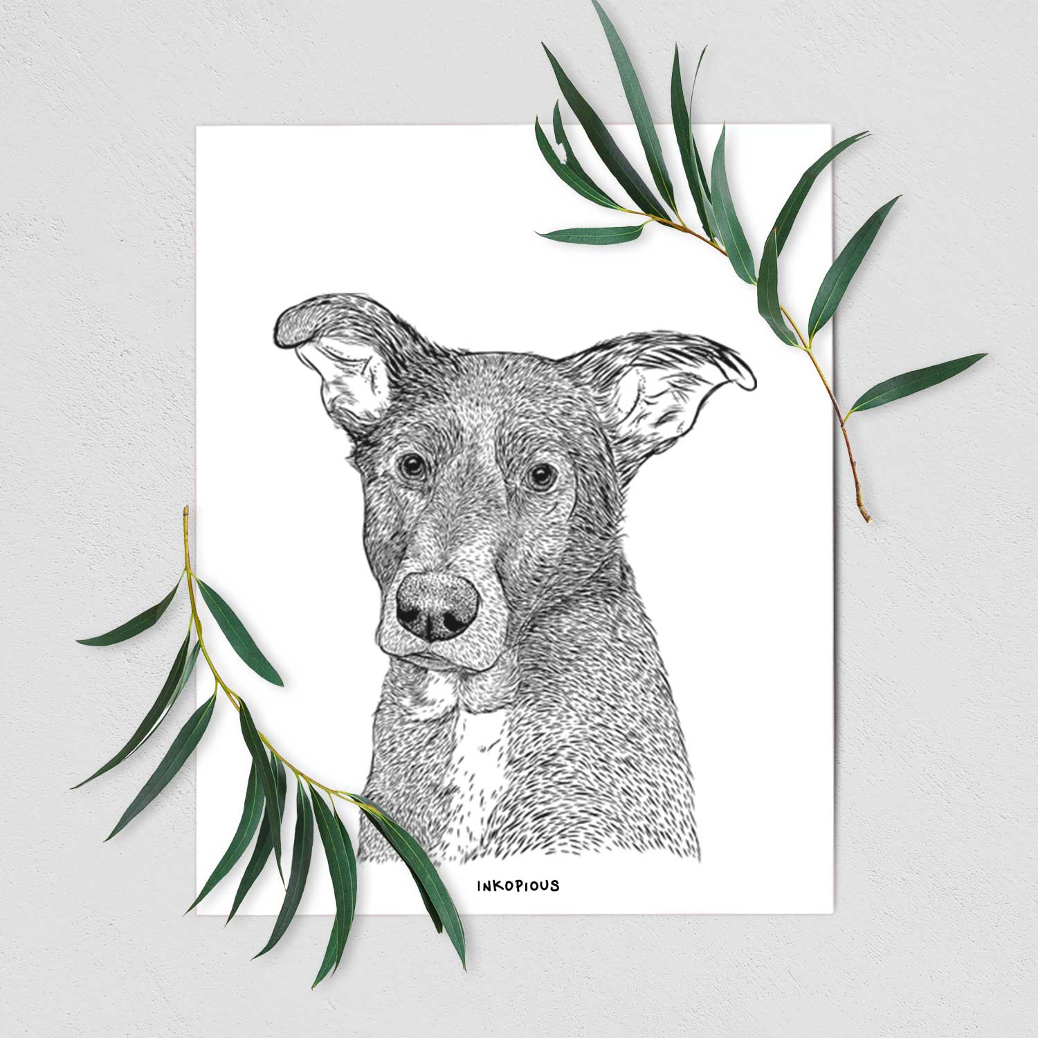 Wilbur the Shepherd Mix Art Print